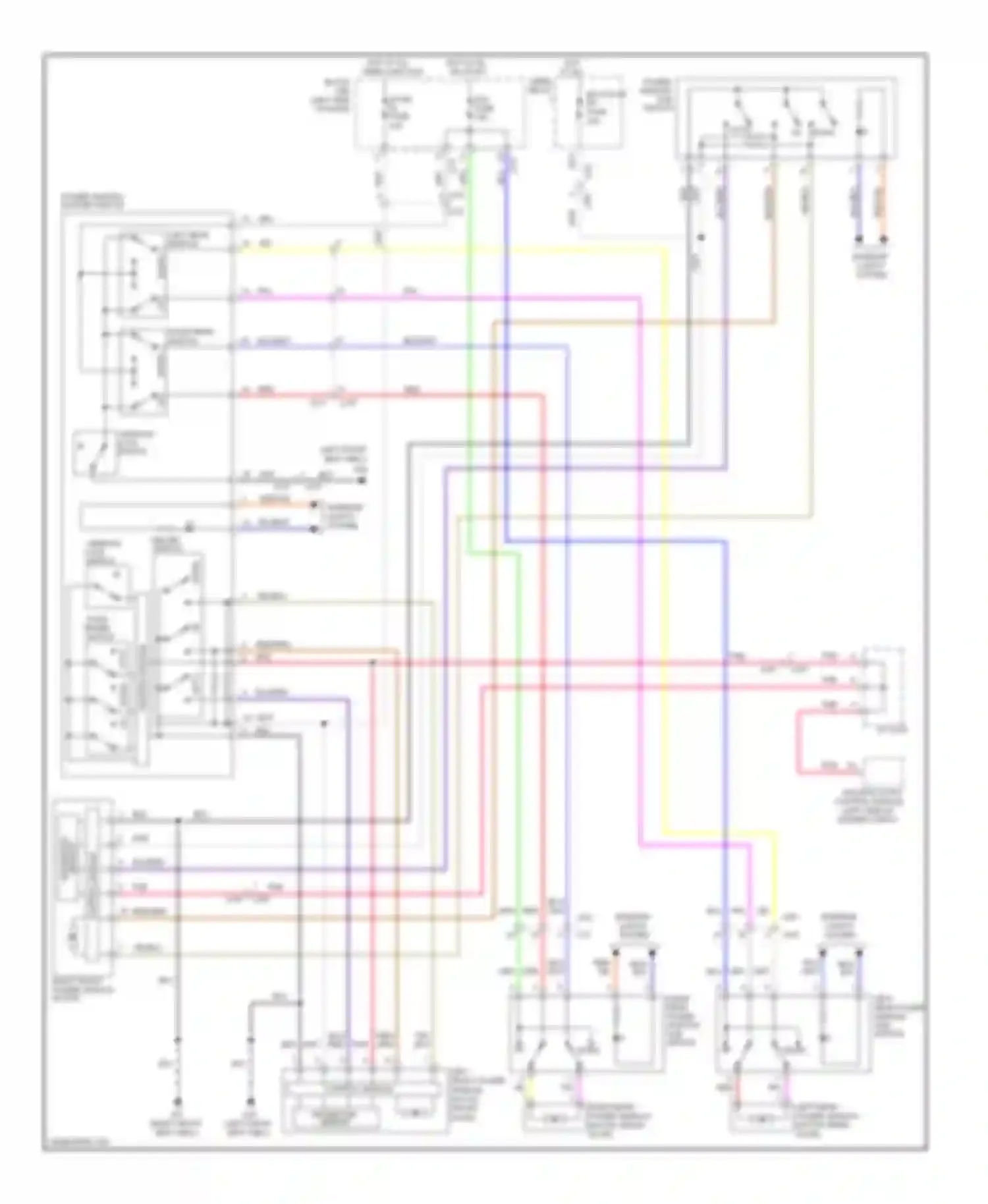 Wiring diagram left rear power window sub for Suzuki Kizashi I (2009-2014) (1 of 1)