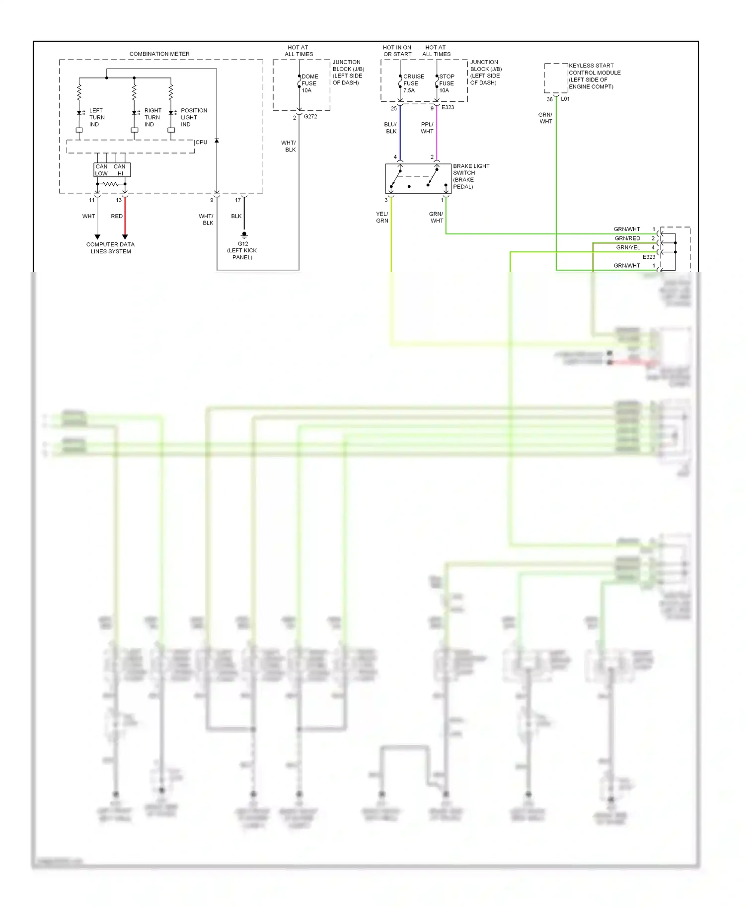 Suzuki Kizashi I (2009-2014) right brake light wiring diagram  (1 of 2)
