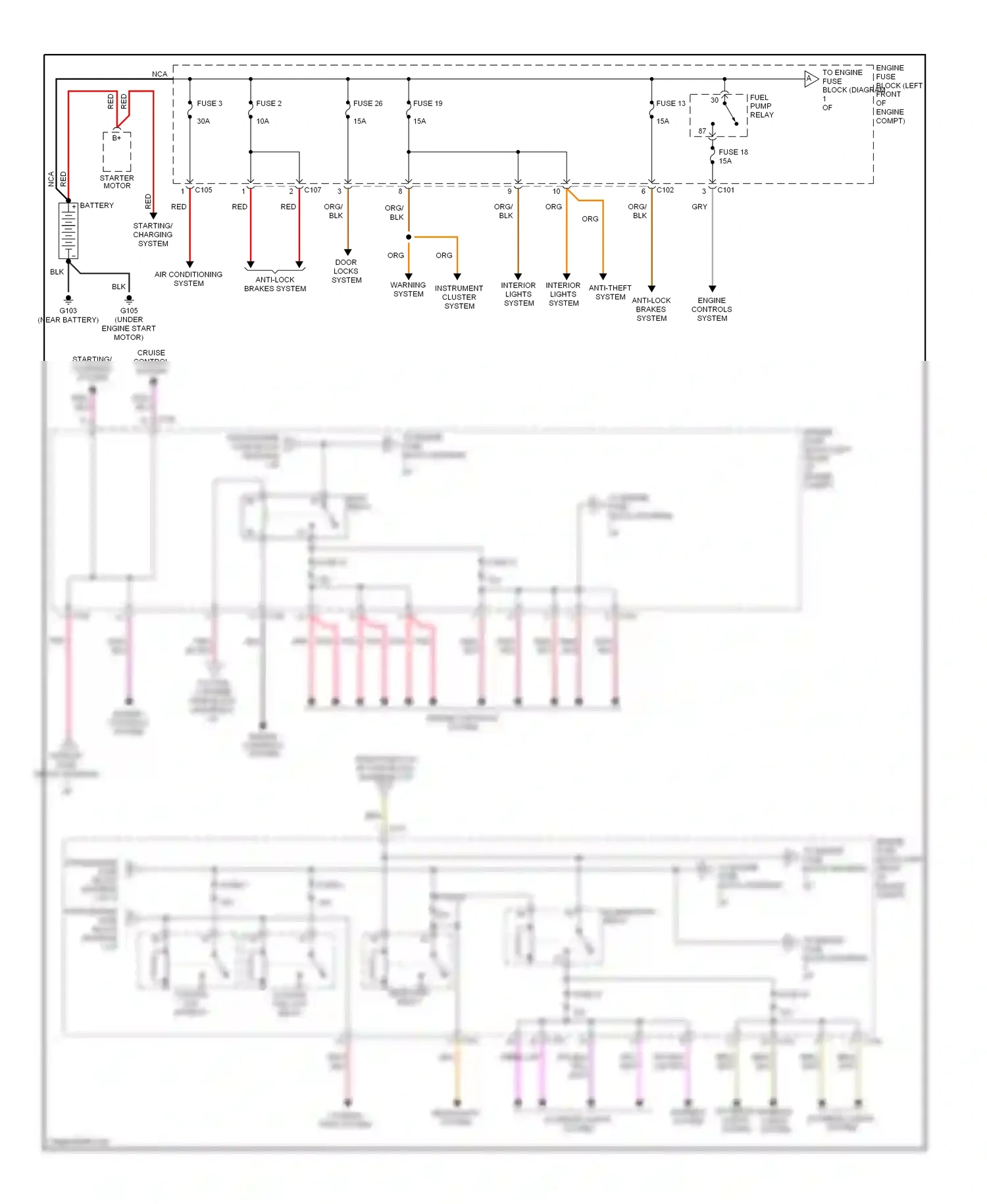 Wiring diagram door locks system for Suzuki Reno I (2004-2008) (2 of 2)
