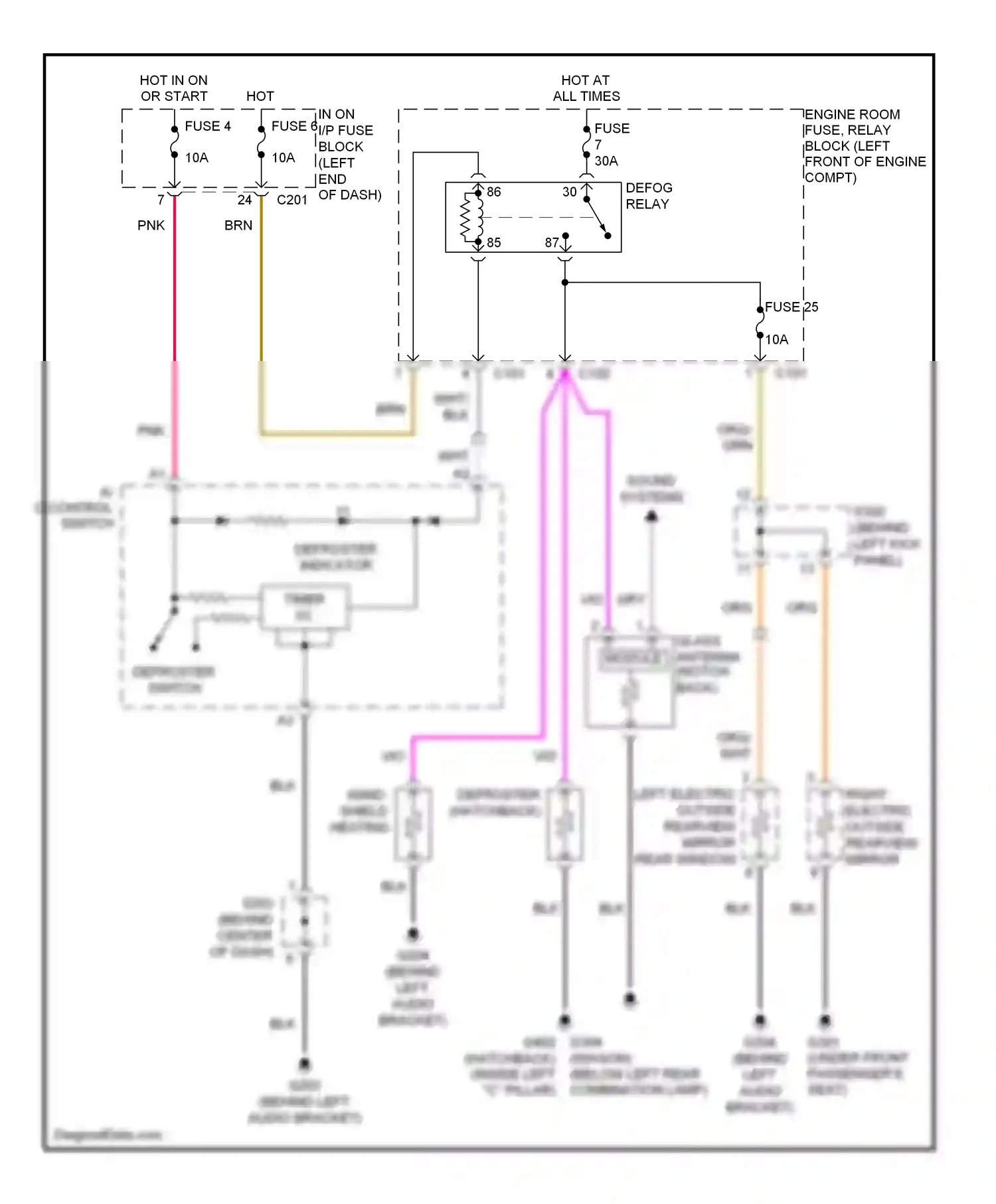 Wiring diagram wind- shield heating for Suzuki Reno I (2004-2008) (1 of 1)