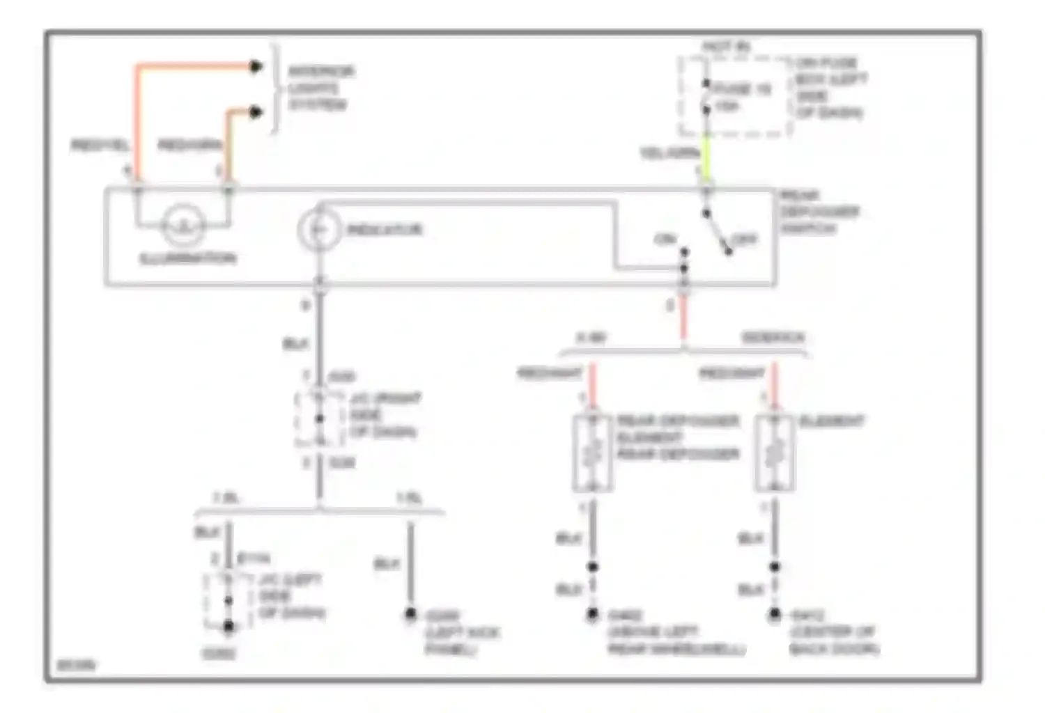 Sidekick Suzuki I (1988-1998): Defogger circuit