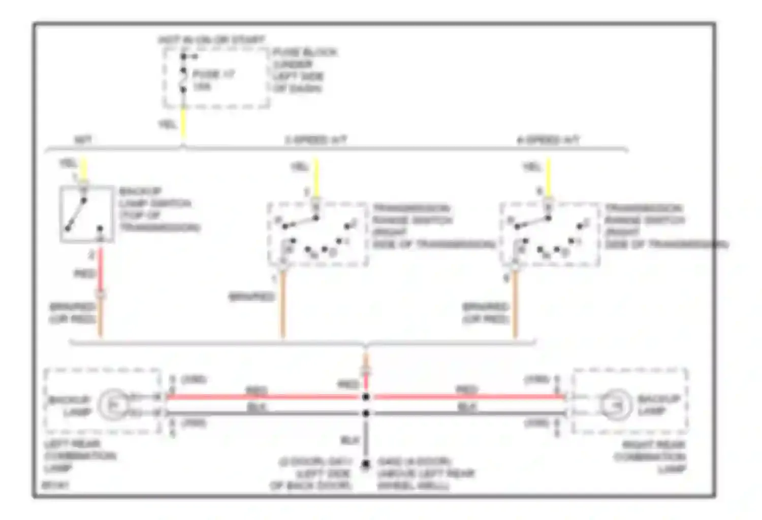 Sidekick Suzuki I (1988-1998): Back-up lamps circuit