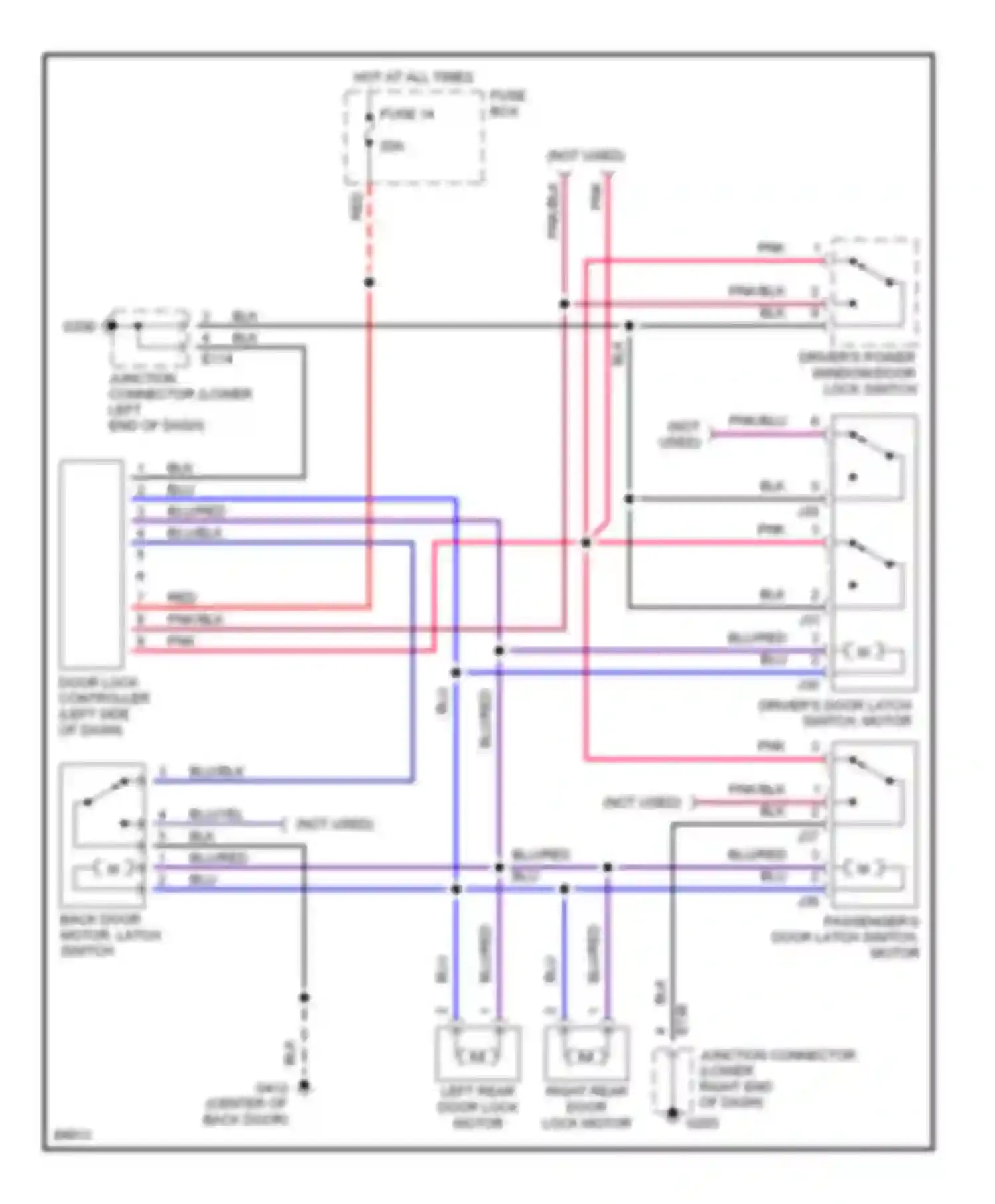 Sidekick Suzuki I (1988-1998): 1.8l, power door lock circuit