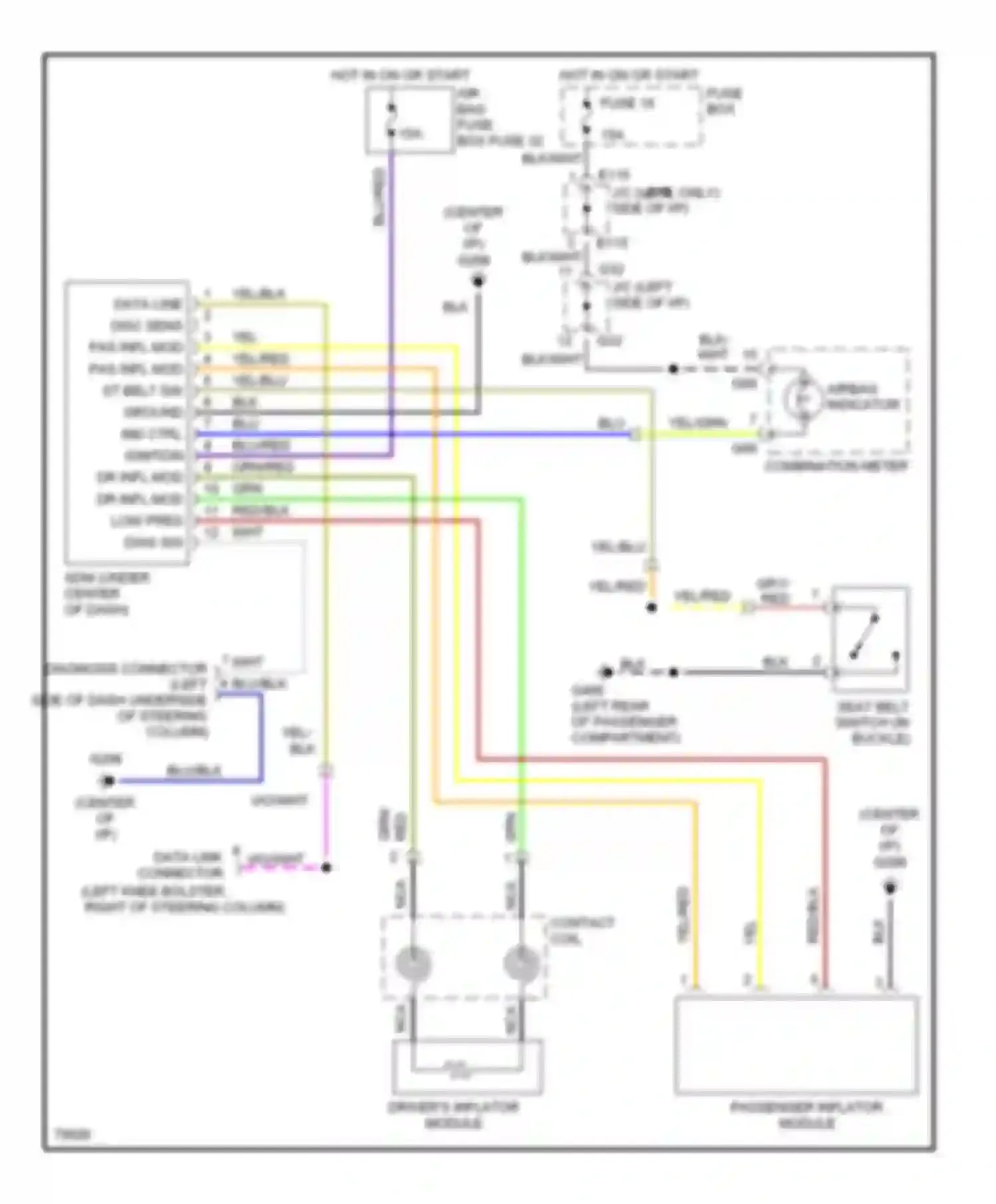 Sidekick Suzuki I (1988-1998): Supplemental restraint circuit