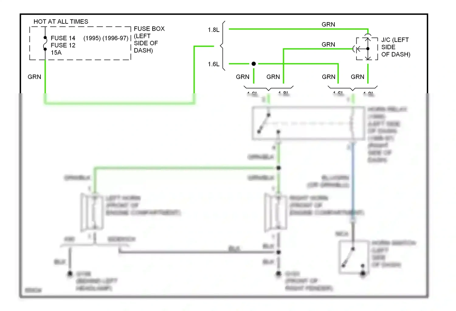 Wiring diagram blu/grn for Suzuki Sidekick I (1988-1998) (6 of 10)