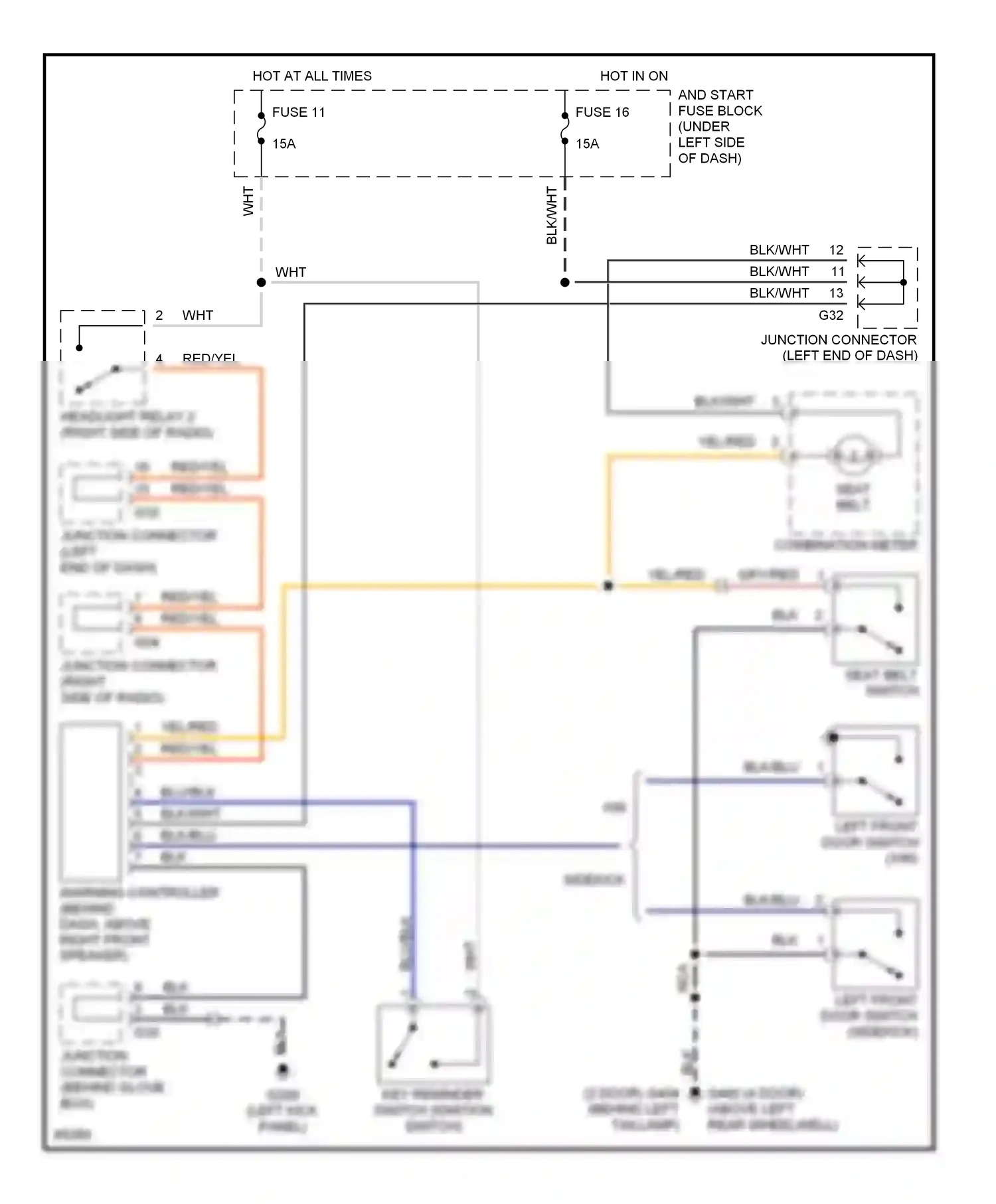 Wiring diagram combination meter for Suzuki Sidekick I (1988-1998) (11 of 11)
