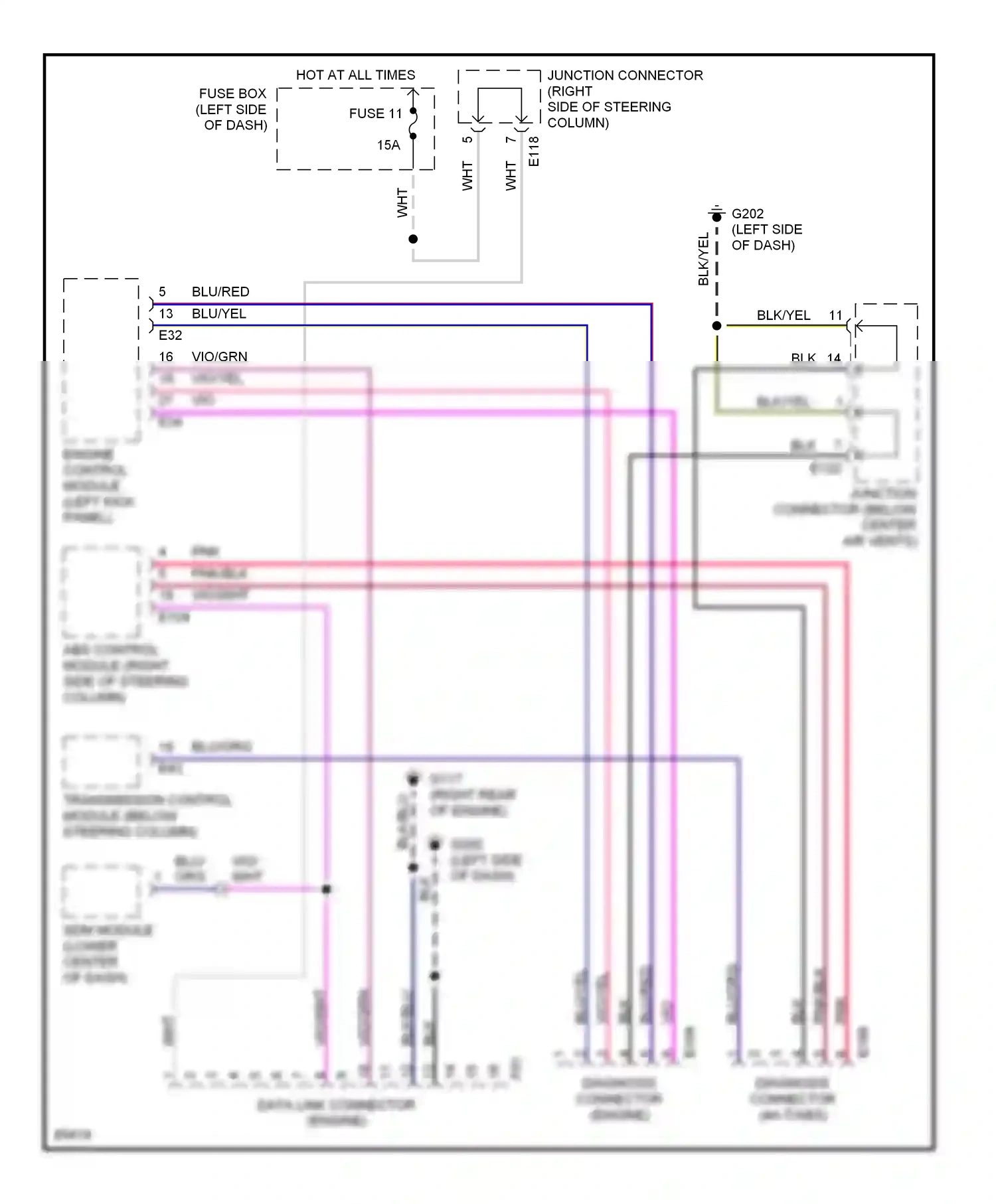 Suzuki Sidekick I (1988-1998) data link connector (engine) wiring diagram  (1 of 1)
