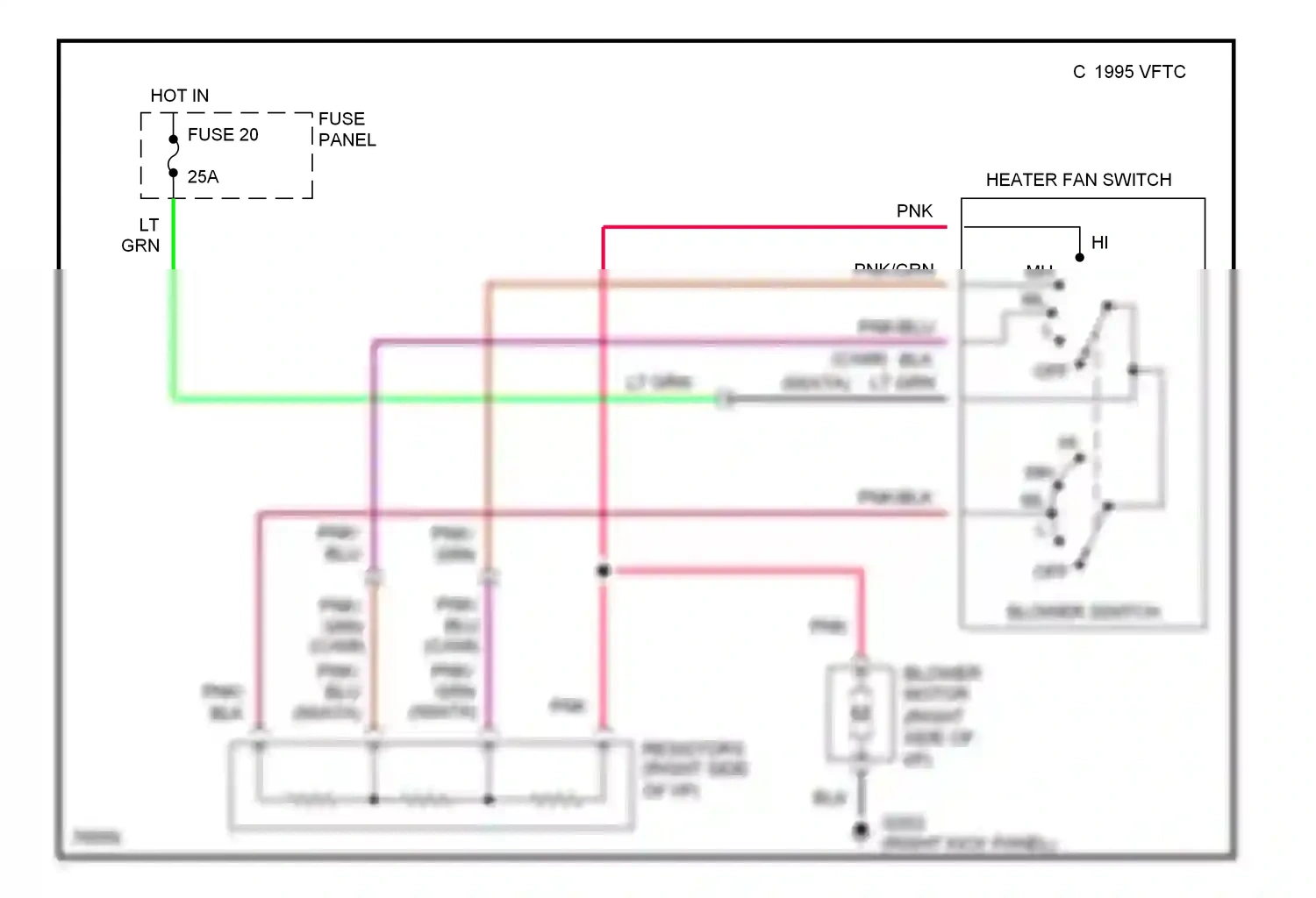 Wiring diagram fuse panel for Suzuki Sidekick I (1988-1998) (3 of 3)