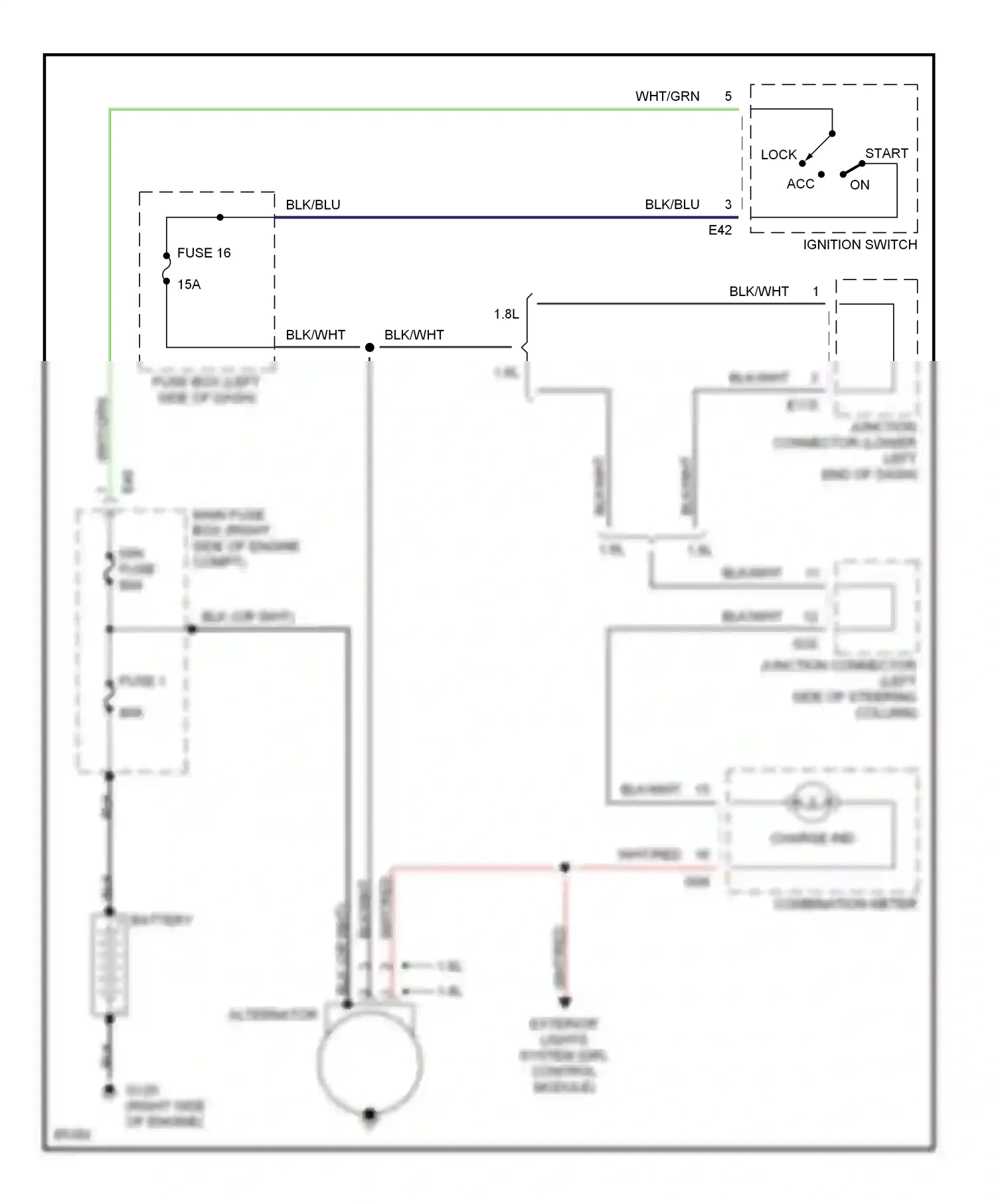 Wiring diagram ignition switch for Suzuki Sidekick I (1988-1998) (1 of 6)