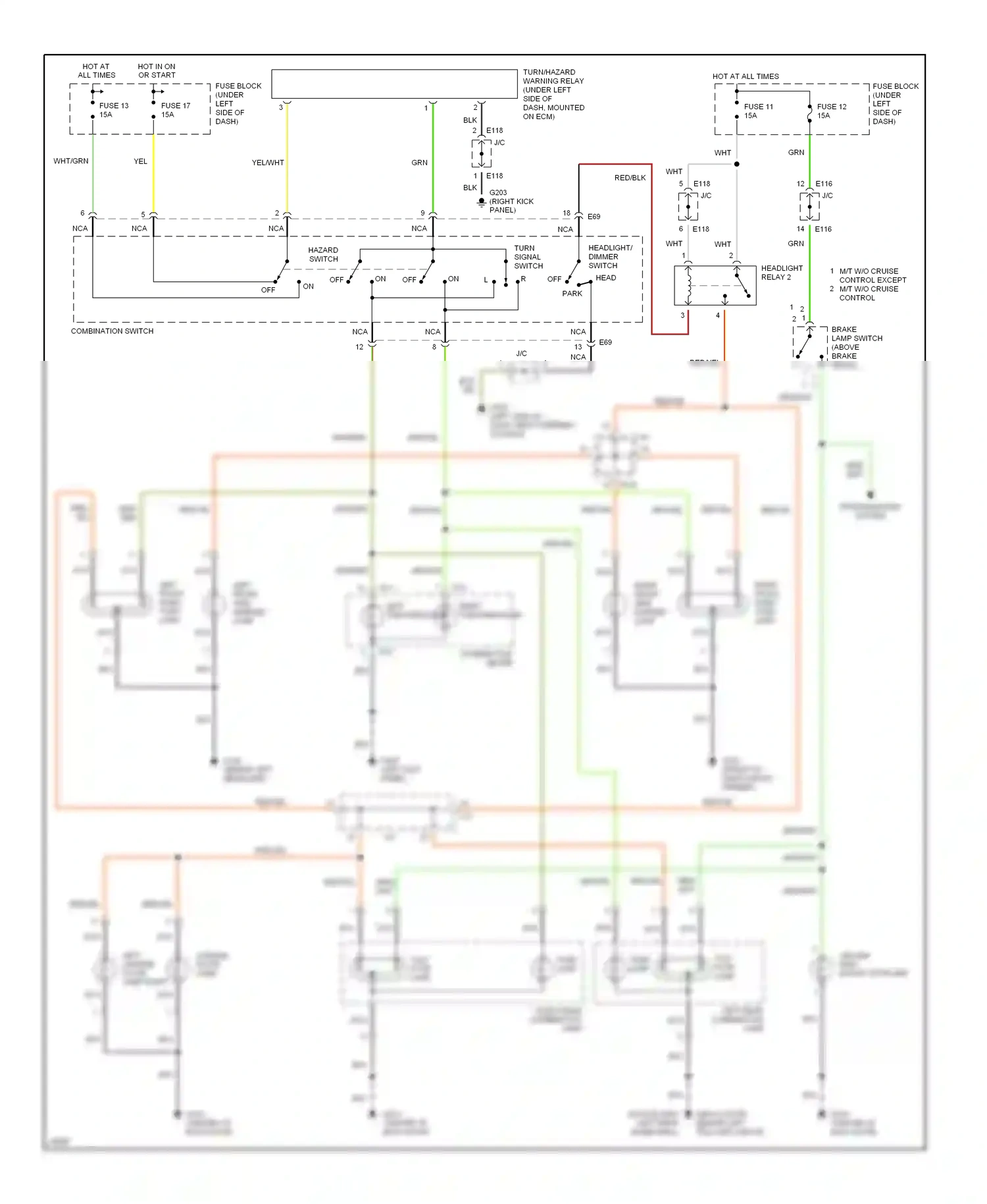 Wiring diagram left turn indicator for Suzuki Sidekick I (1988-1998) (2 of 2)