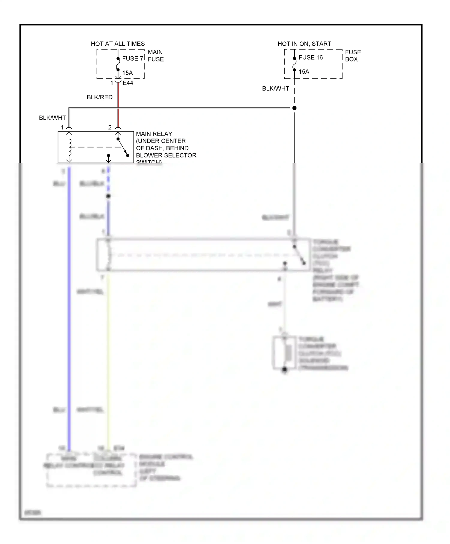 Wiring diagram main relay control for Suzuki Sidekick I (1988-1998) (1 of 1)