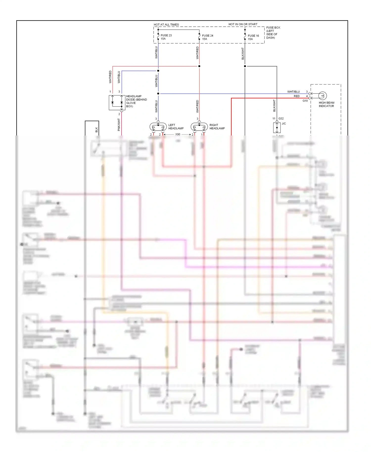 Wiring diagram off head tail for Suzuki Sidekick I (1988-1998) (1 of 2)