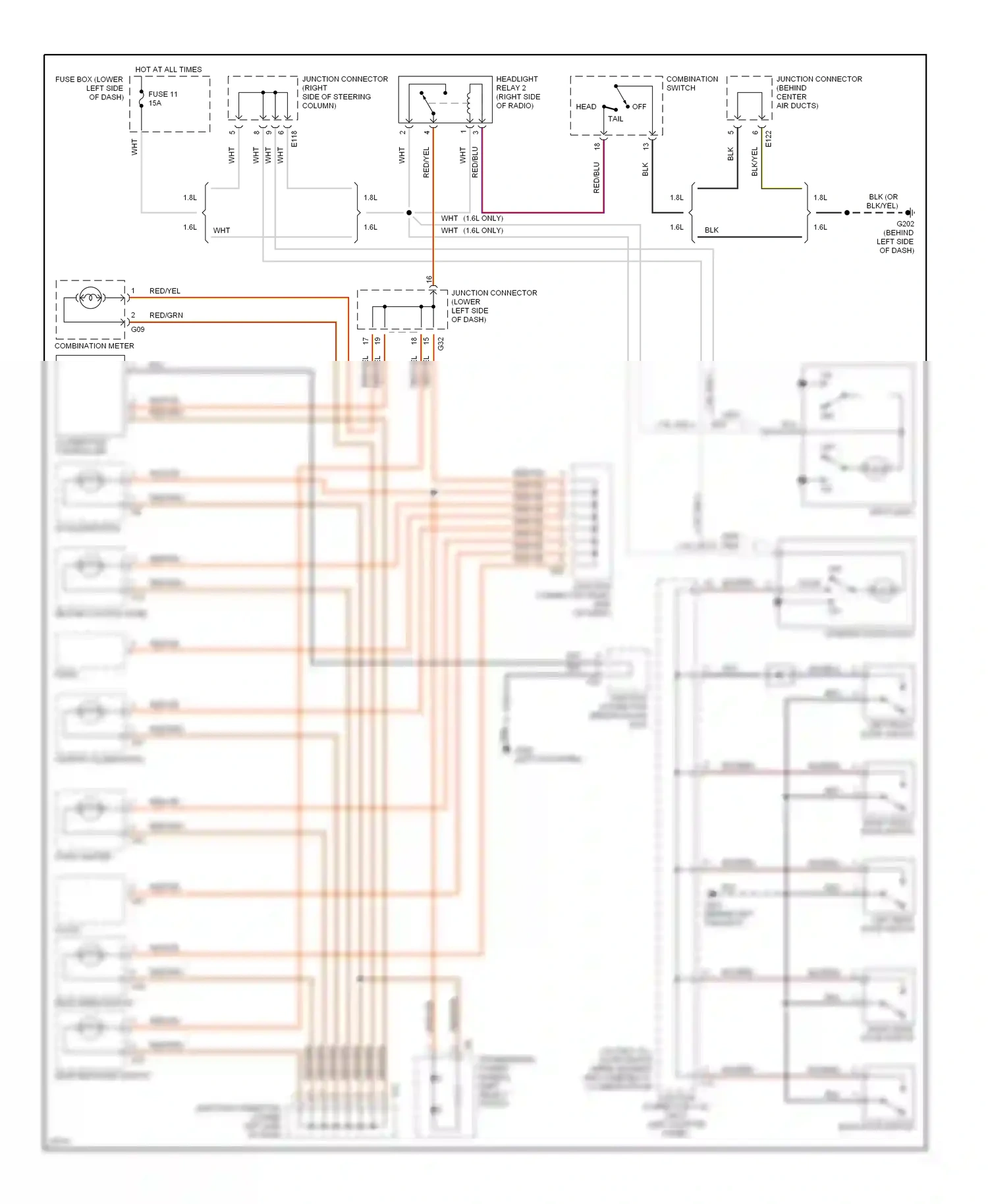 Wiring diagram right front door switch for Suzuki Sidekick I (1988-1998) (2 of 2)