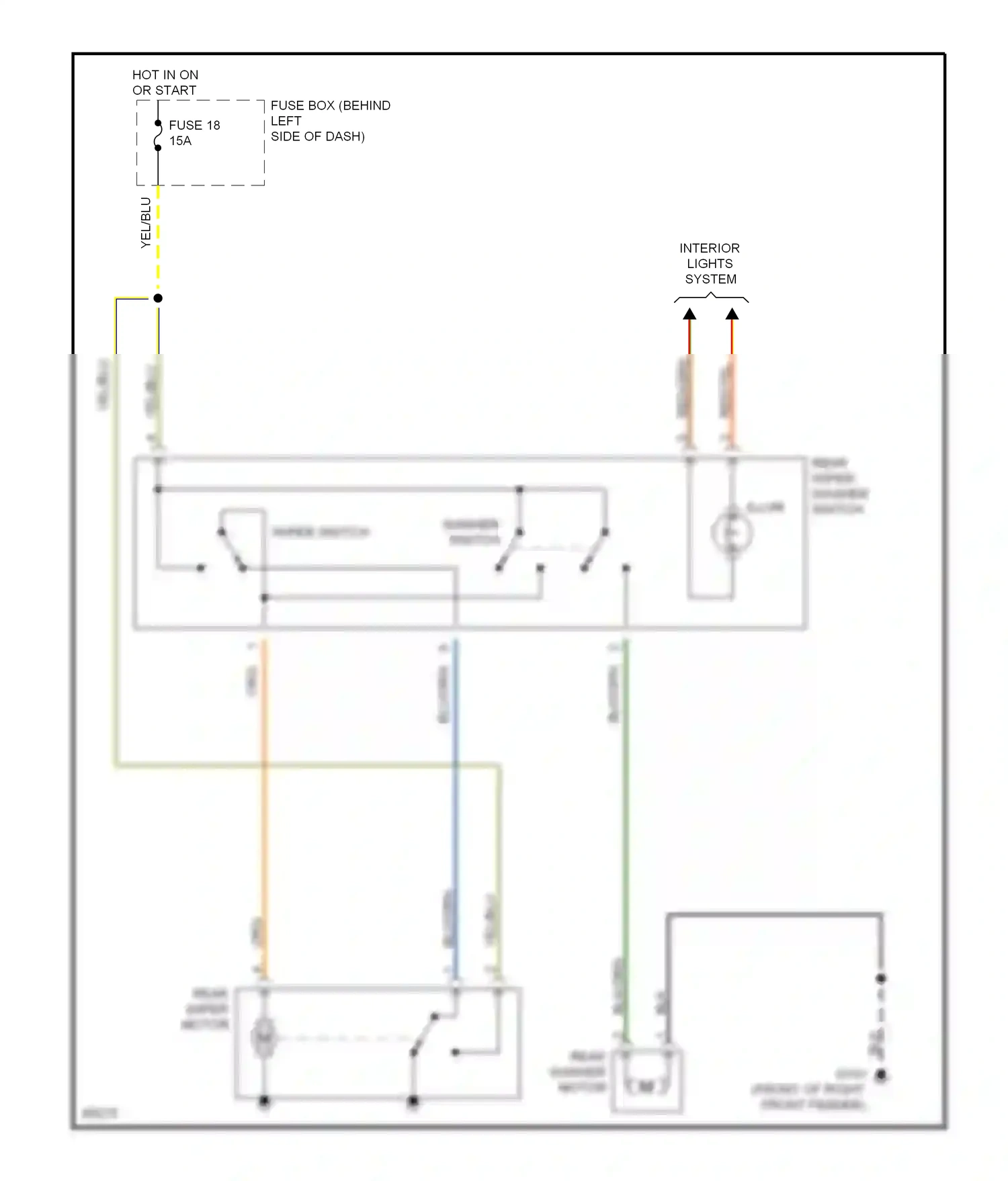 Wiring diagram wiper switch for Suzuki Sidekick I (1988-1998) (2 of 4)