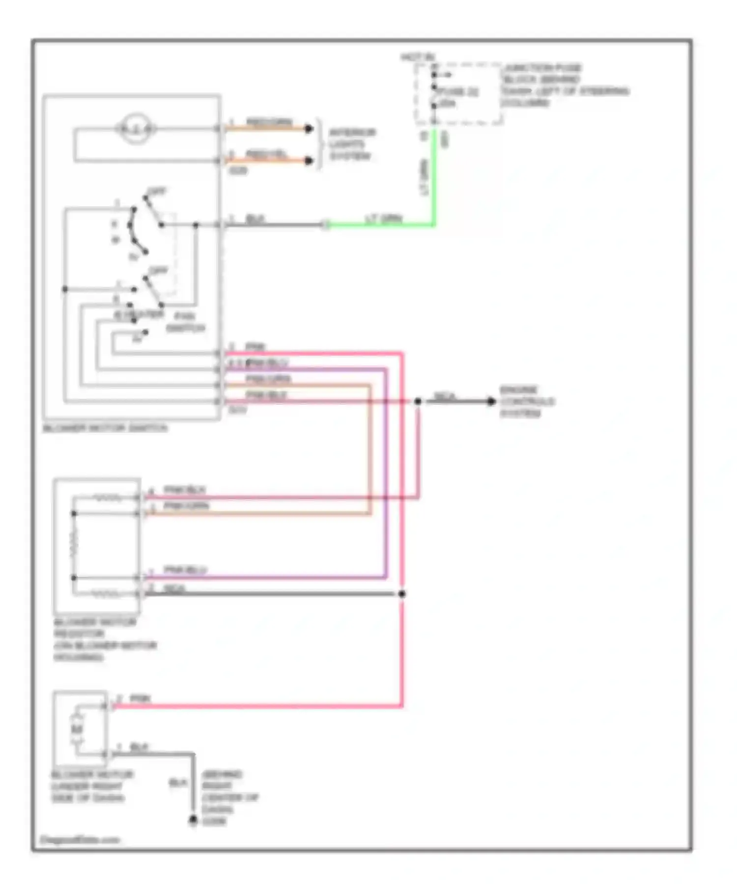 Swift Suzuki II facelift (1995-2003): Heater circuit