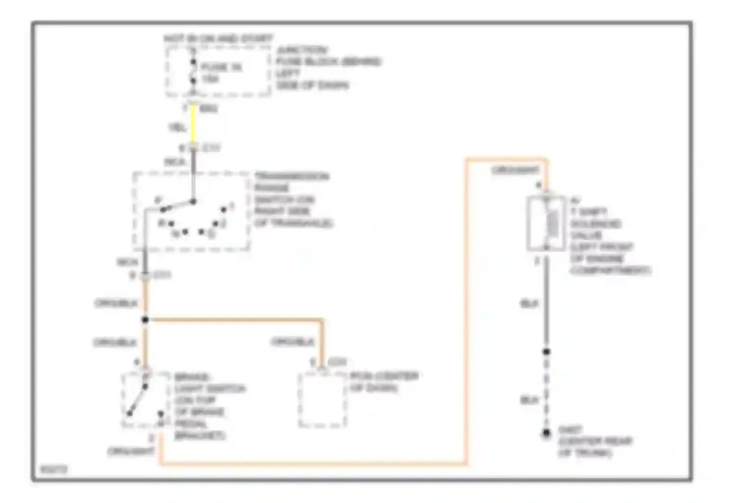 Swift Suzuki II facelift (1995-2003): Shift interlock circuit