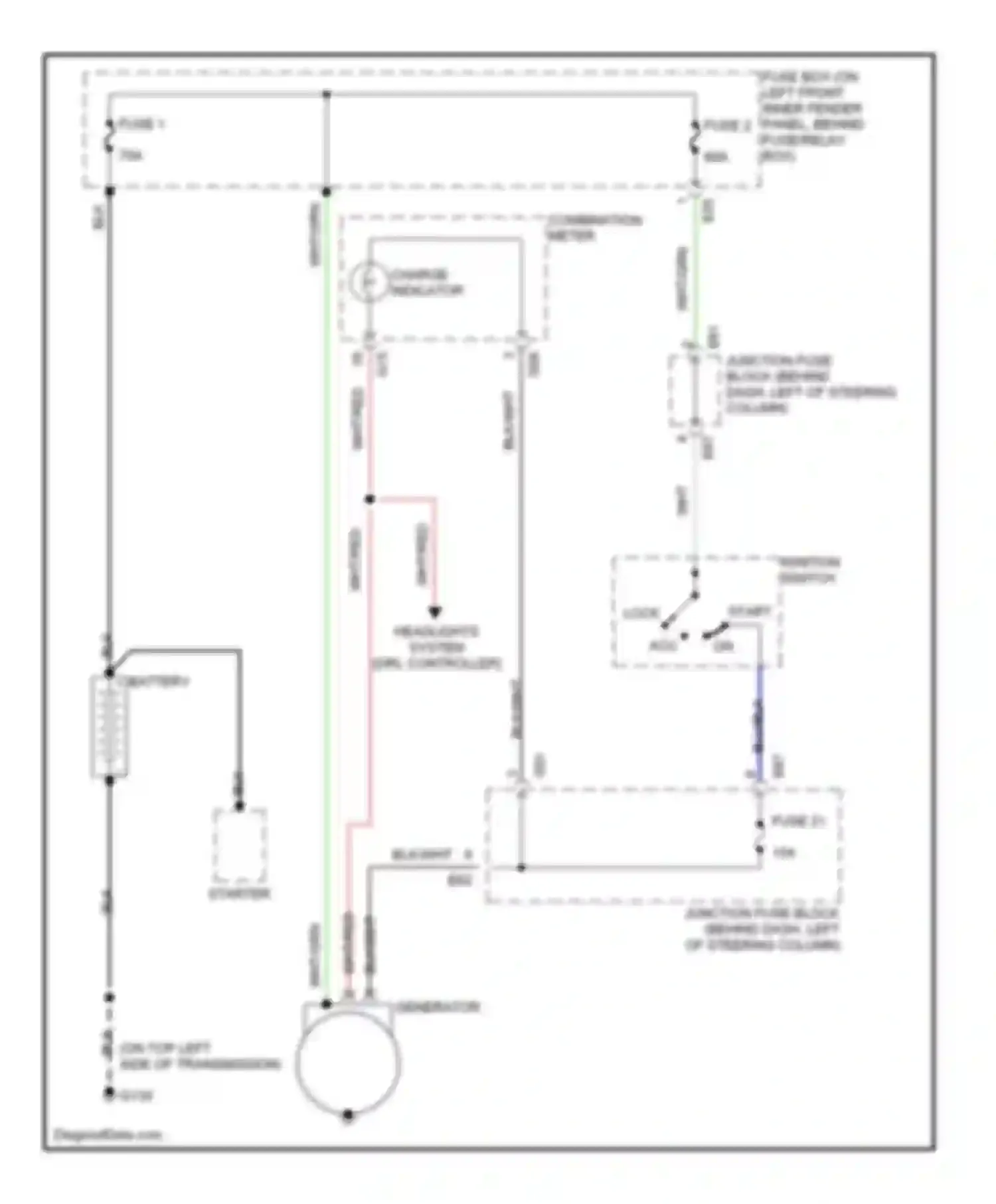 Swift Suzuki II facelift (1995-2003): Charging circuit