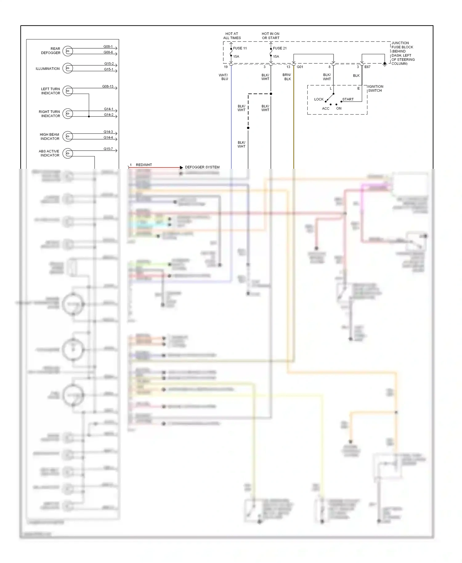 Suzuki Swift II facelift (1995-2003) engine controls system (m/t) wiring diagram  (1 of 1)