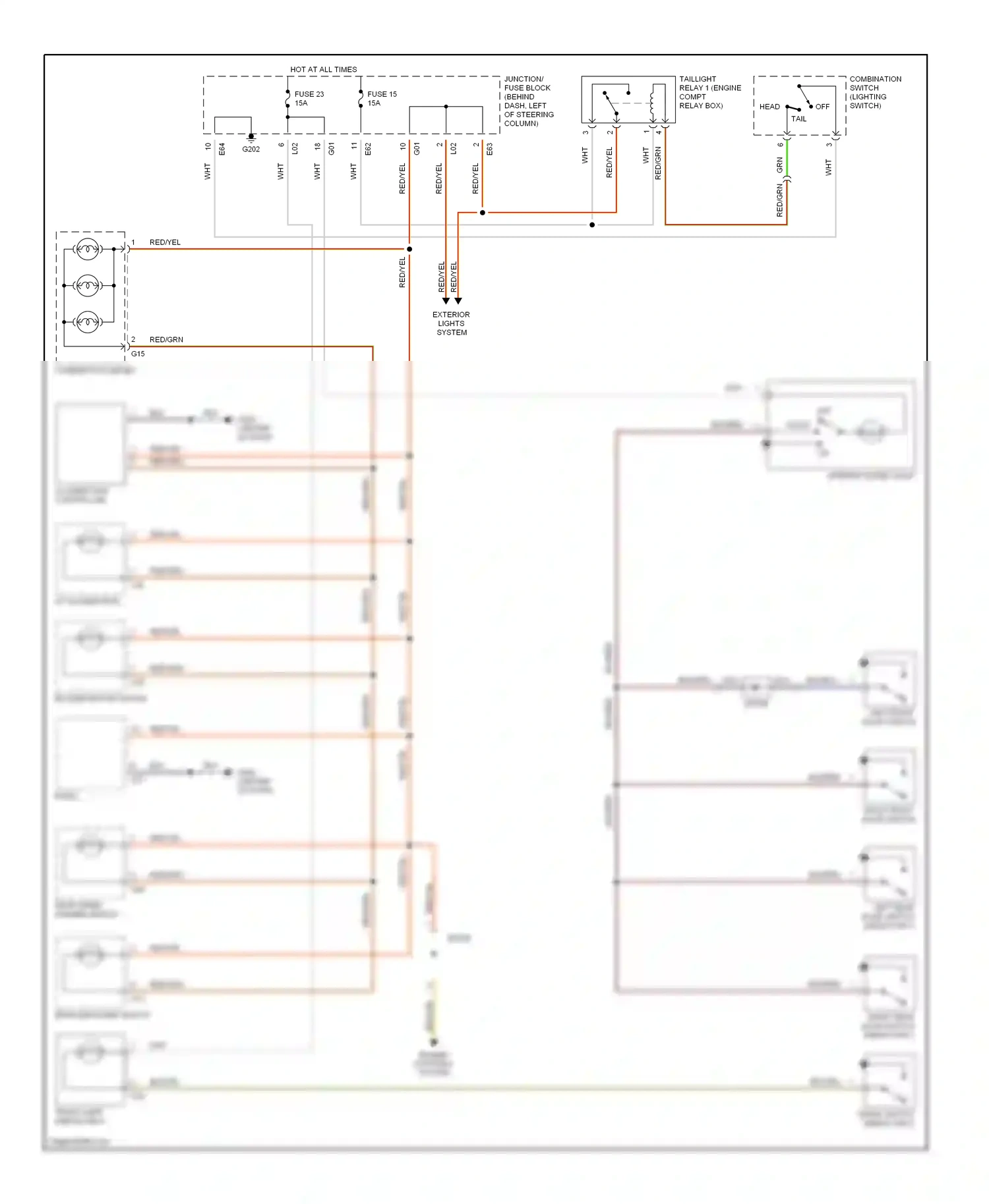 Suzuki Swift II facelift (1995-2003) illumination controller wiring diagram  (1 of 1)