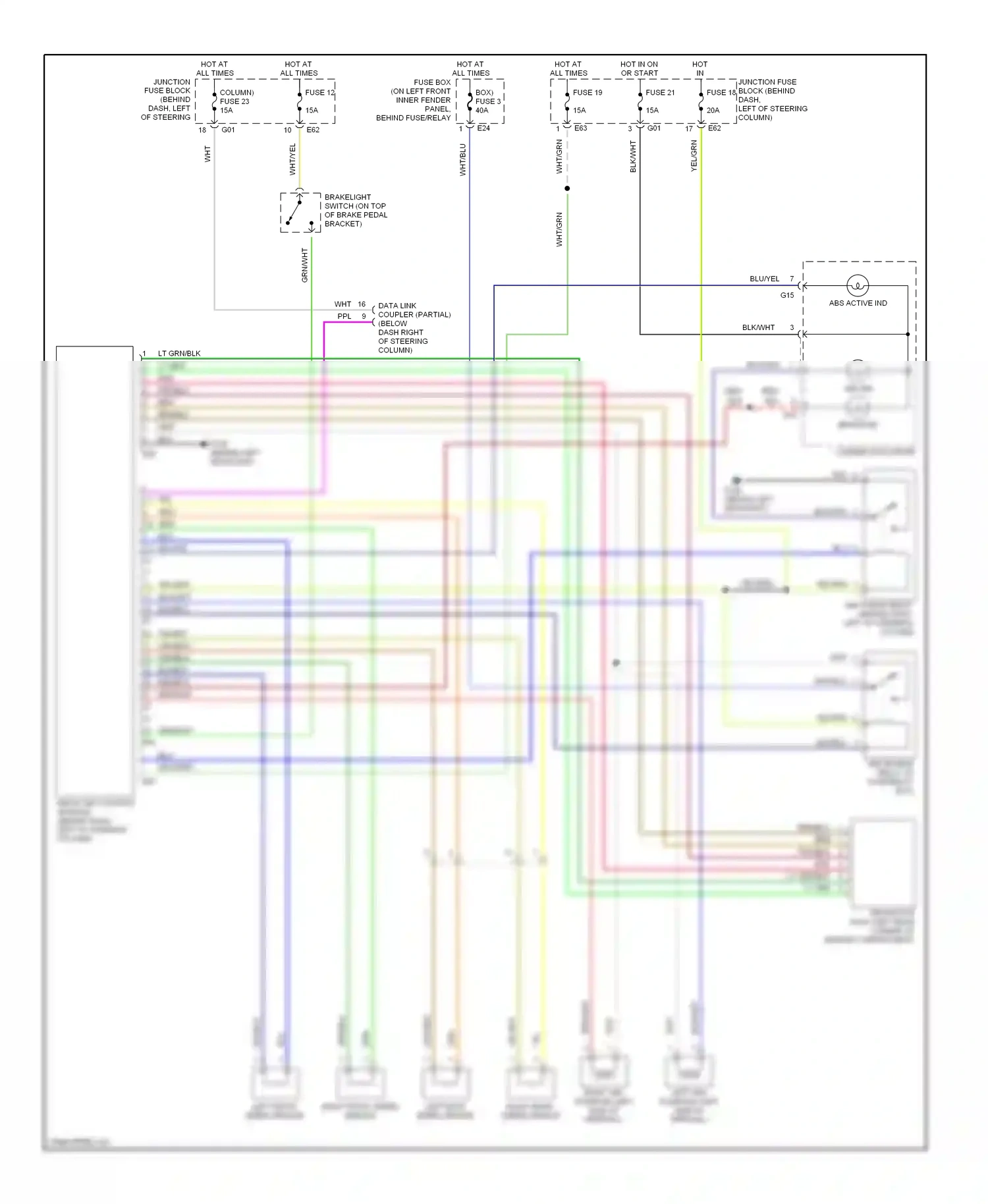 Suzuki Swift II facelift (1995-2003) left front speed sensor right front speed sensor wiring diagram  (1 of 1)