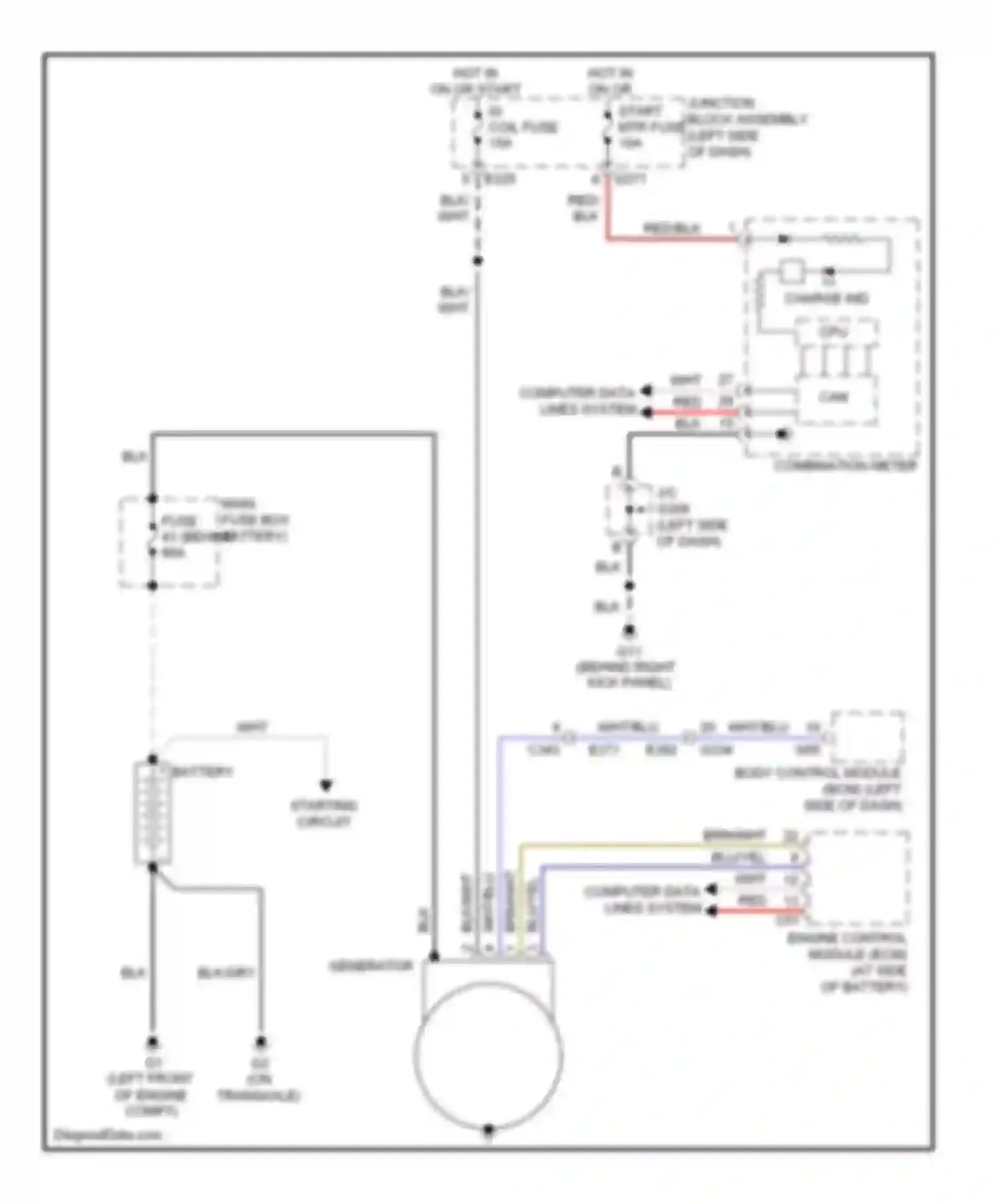 SX4 Suzuki I facelift (2009-2014): Charging circuit