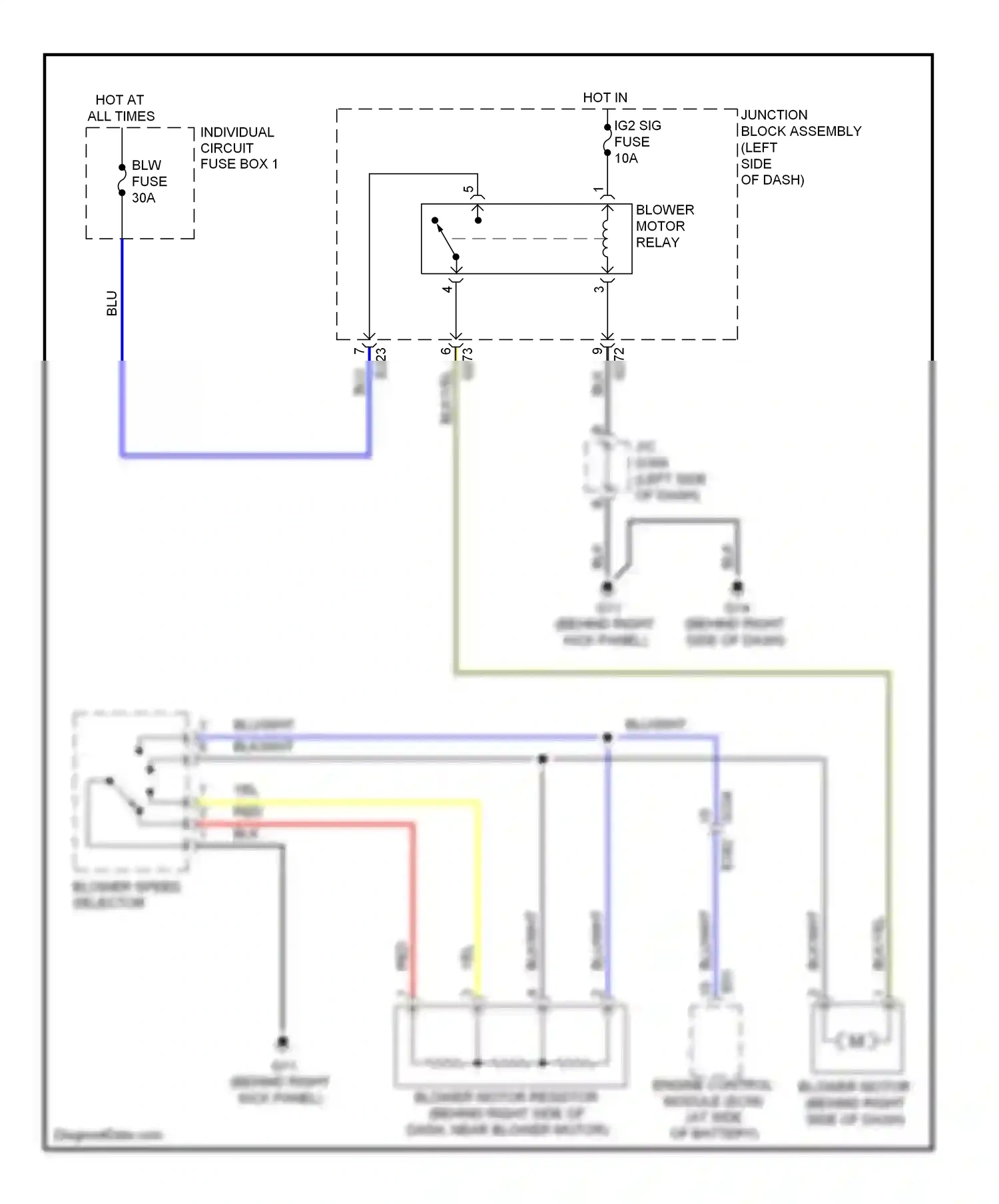 Wiring diagram blu for Suzuki SX4 I facelift (2009-2014) (8 of 33)