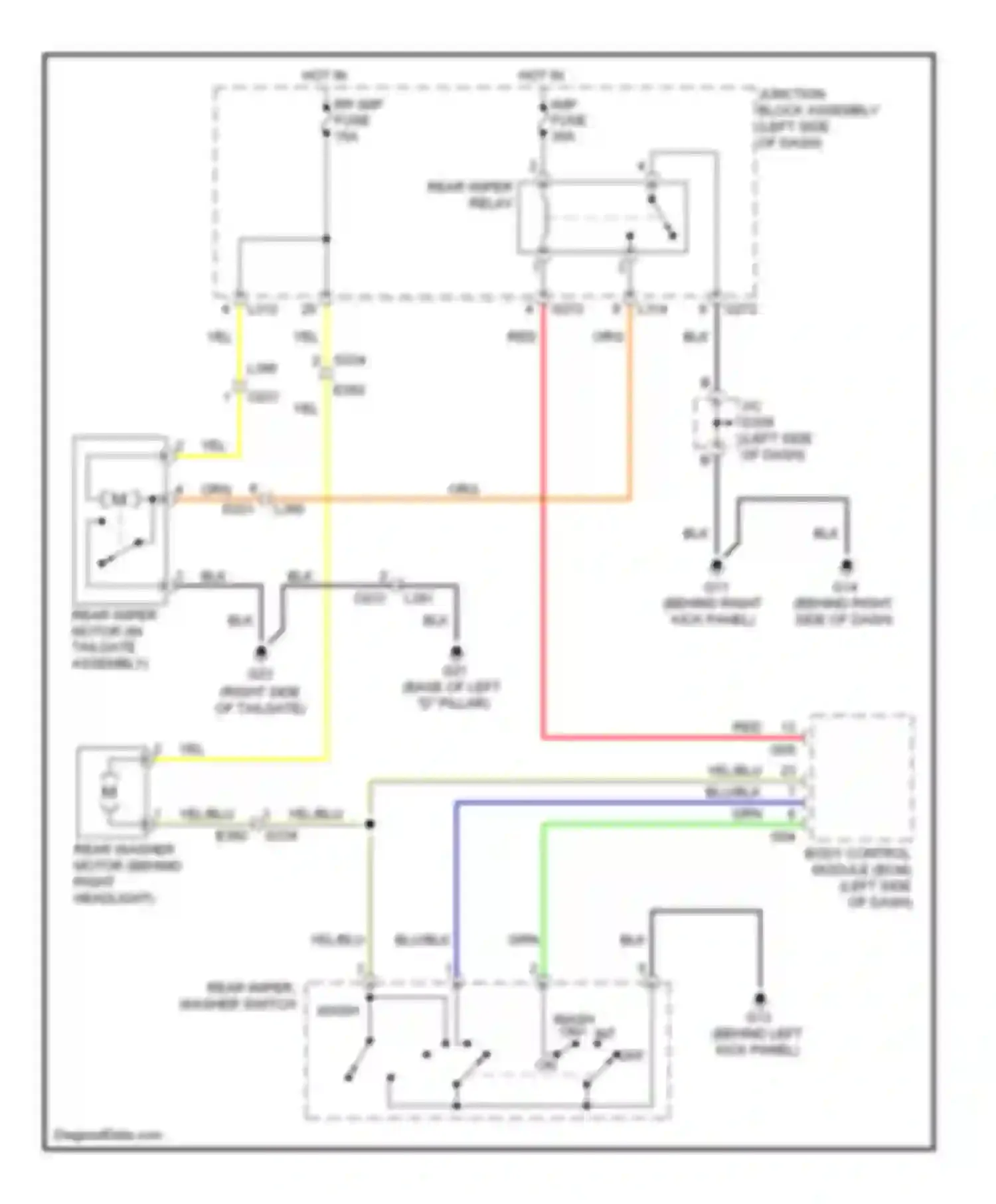 Wiring diagram rr wip fuse for Suzuki SX4 I facelift (2009-2014) (1 of 1)