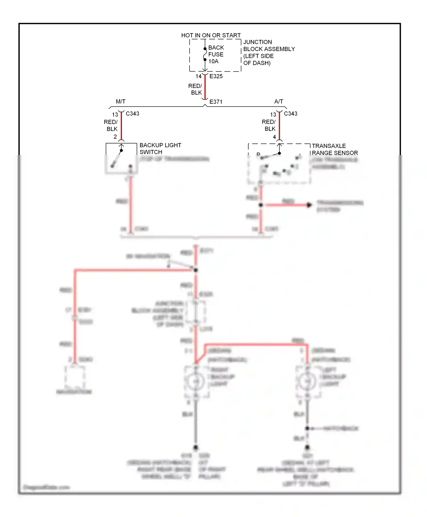 Suzuki SX4 I facelift (2009-2014) transmissions system wiring diagram  (1 of 1)