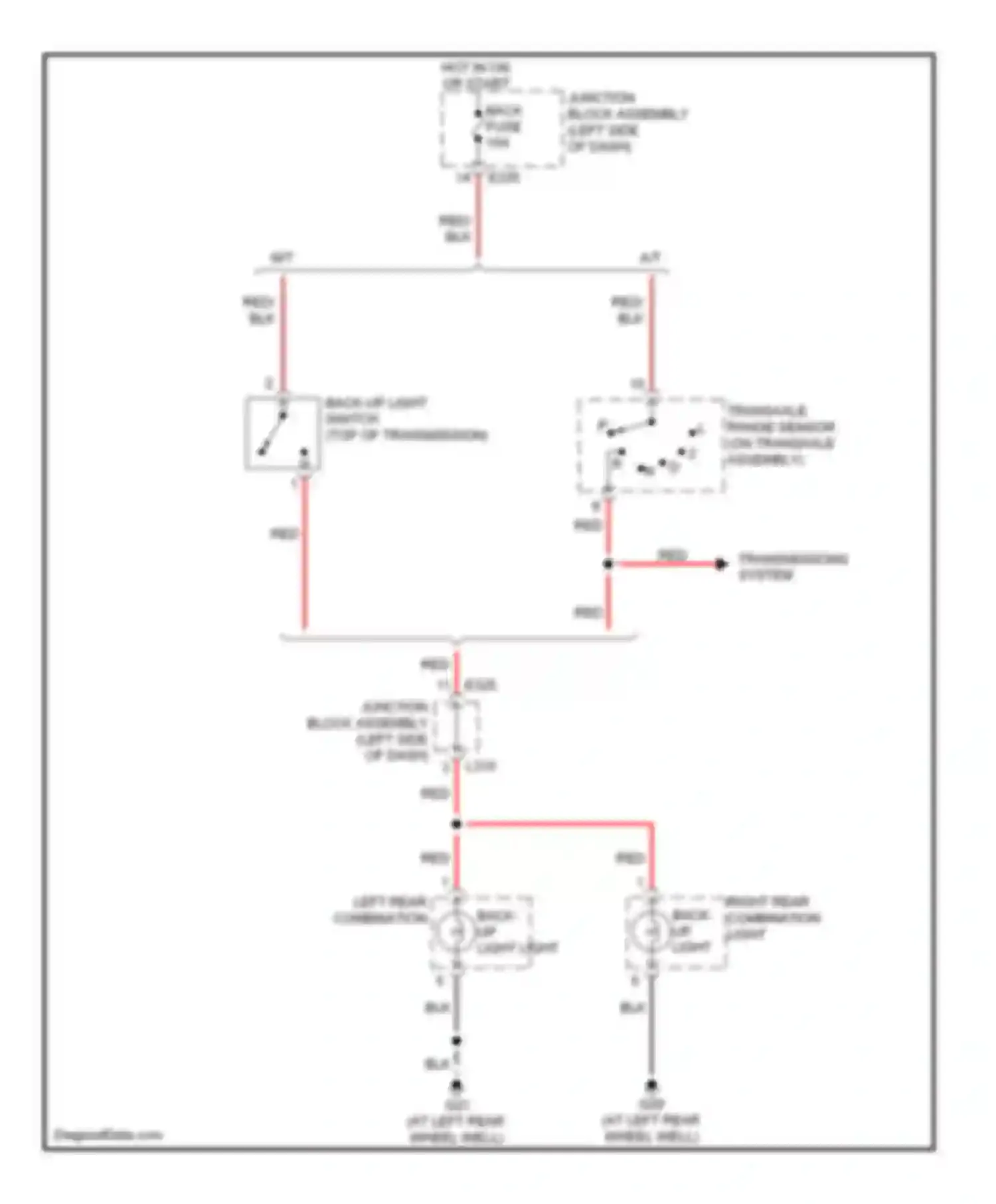 SX4 Suzuki I (2006-2009): Back-up lamps circuit