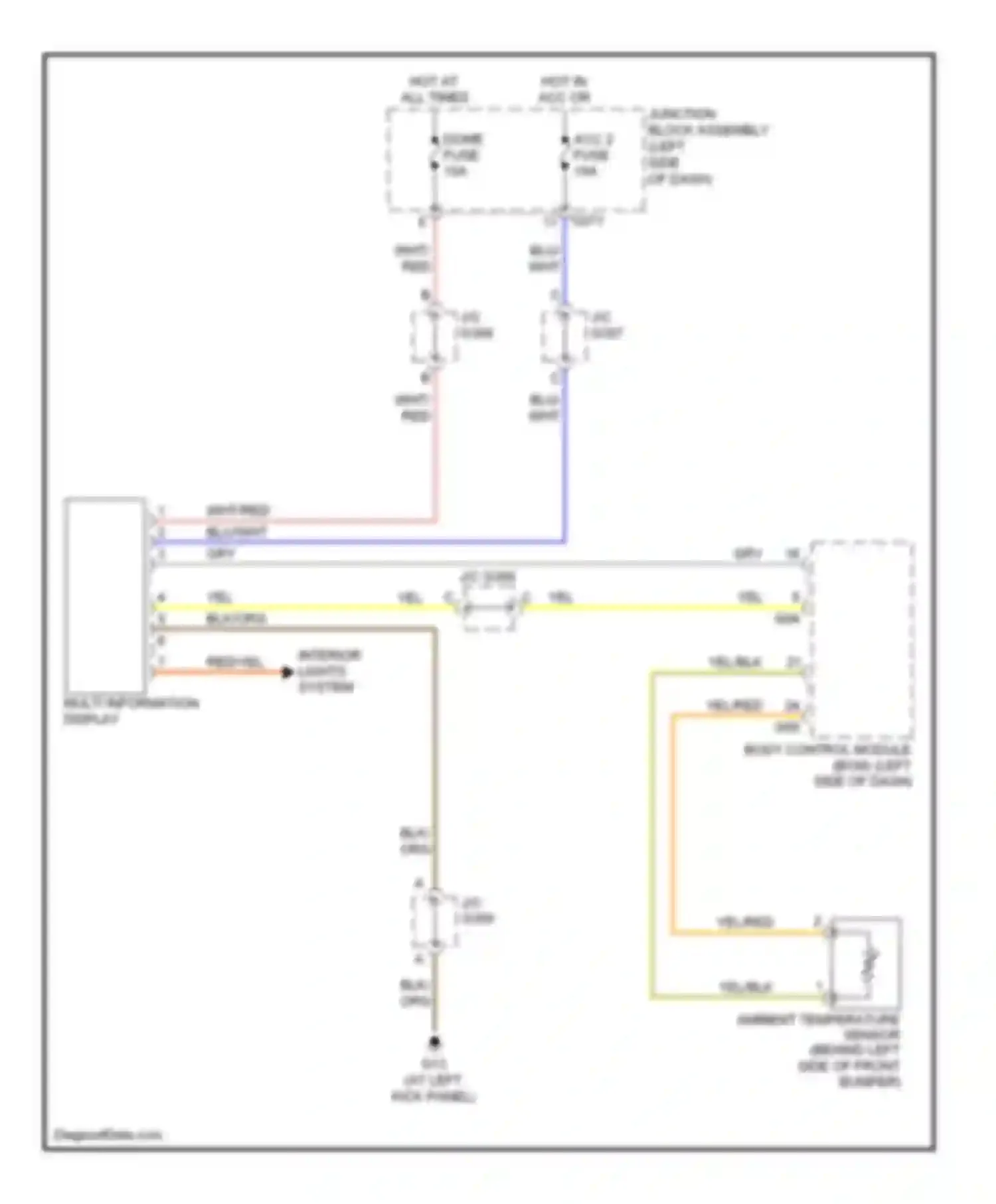 SX4 Suzuki I (2006-2009): Multi-information system circuit, without illumination cancel switch
