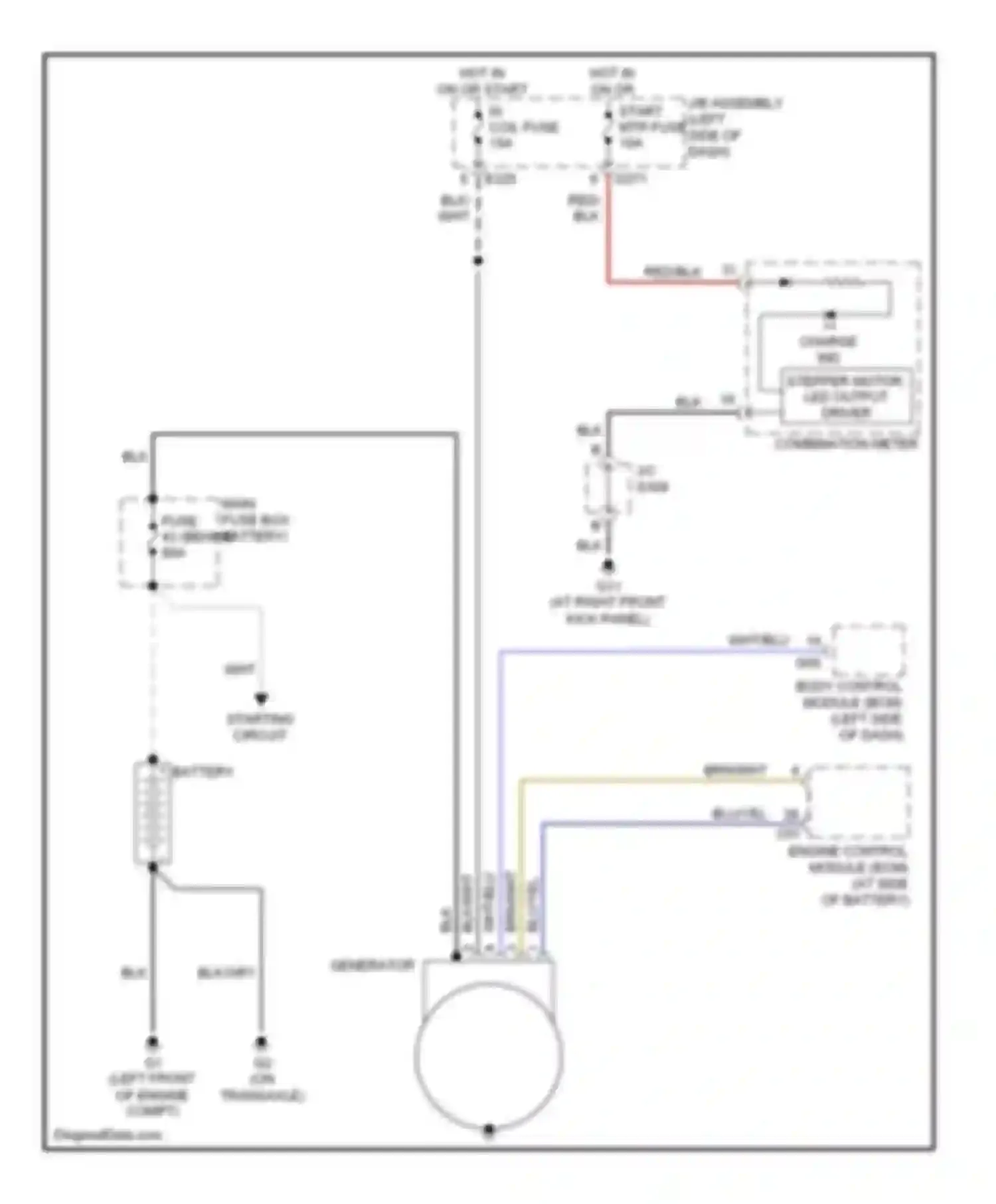 SX4 Suzuki I (2006-2009): Charging circuit