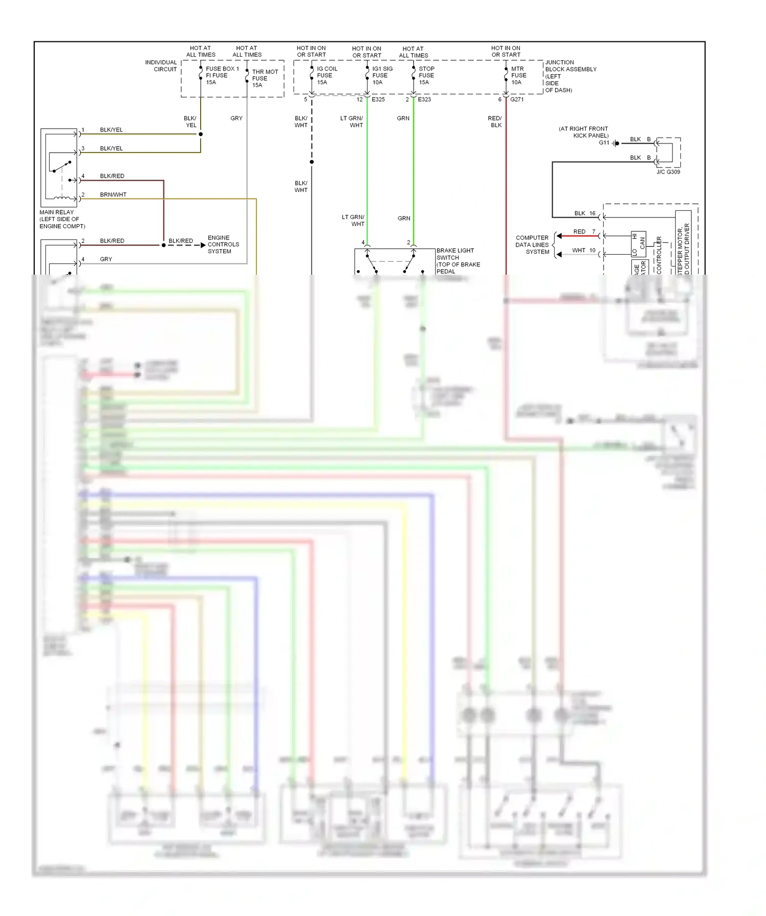 Wiring diagram combination meter for Suzuki SX4 I (2006-2009) (5 of 15)