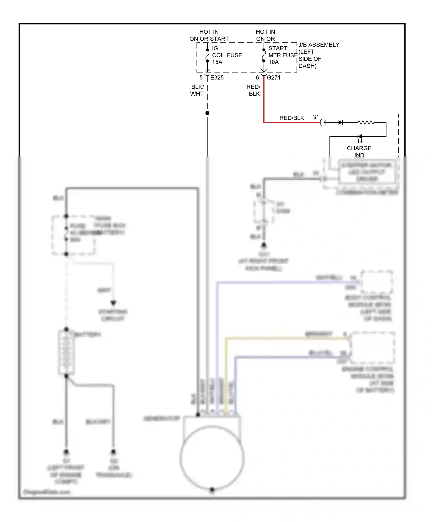 Wiring diagram combination meter for Suzuki SX4 I (2006-2009) (3 of 15)