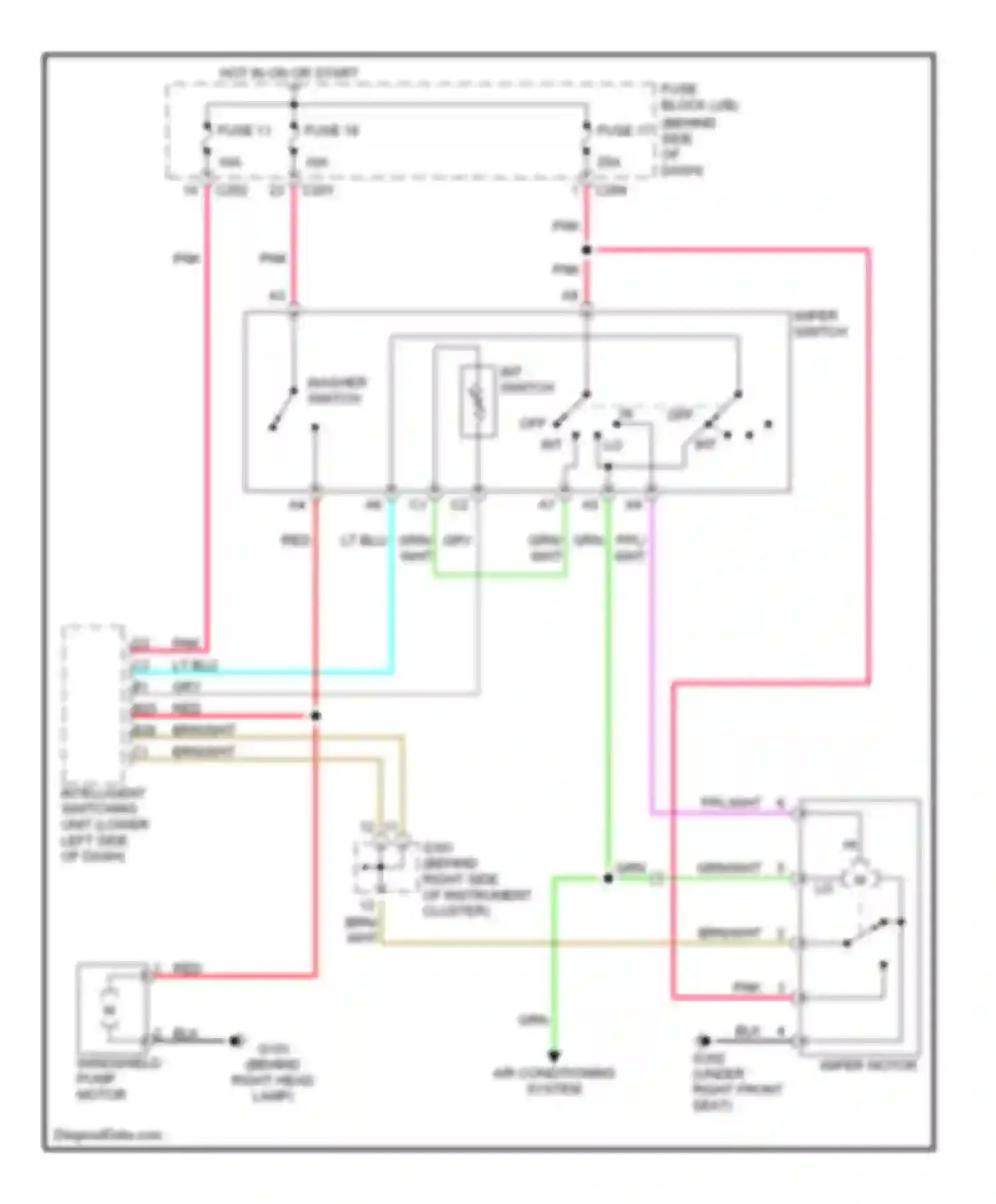 Verona Suzuki I (2003-2006): Wiper/washer circuit