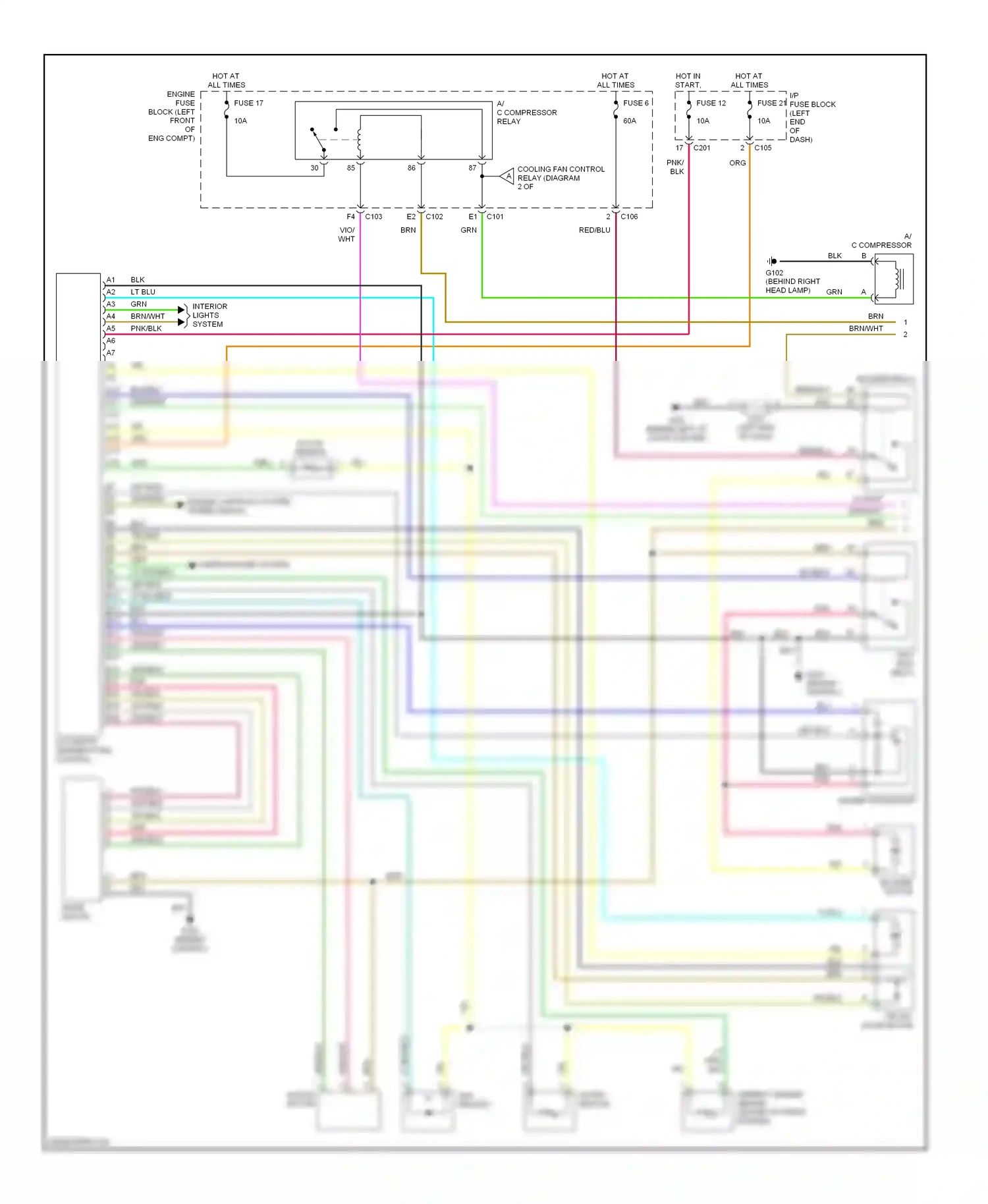 Wiring diagram a/c compressor relay for Suzuki Verona I (2003-2006) (1 of 3)