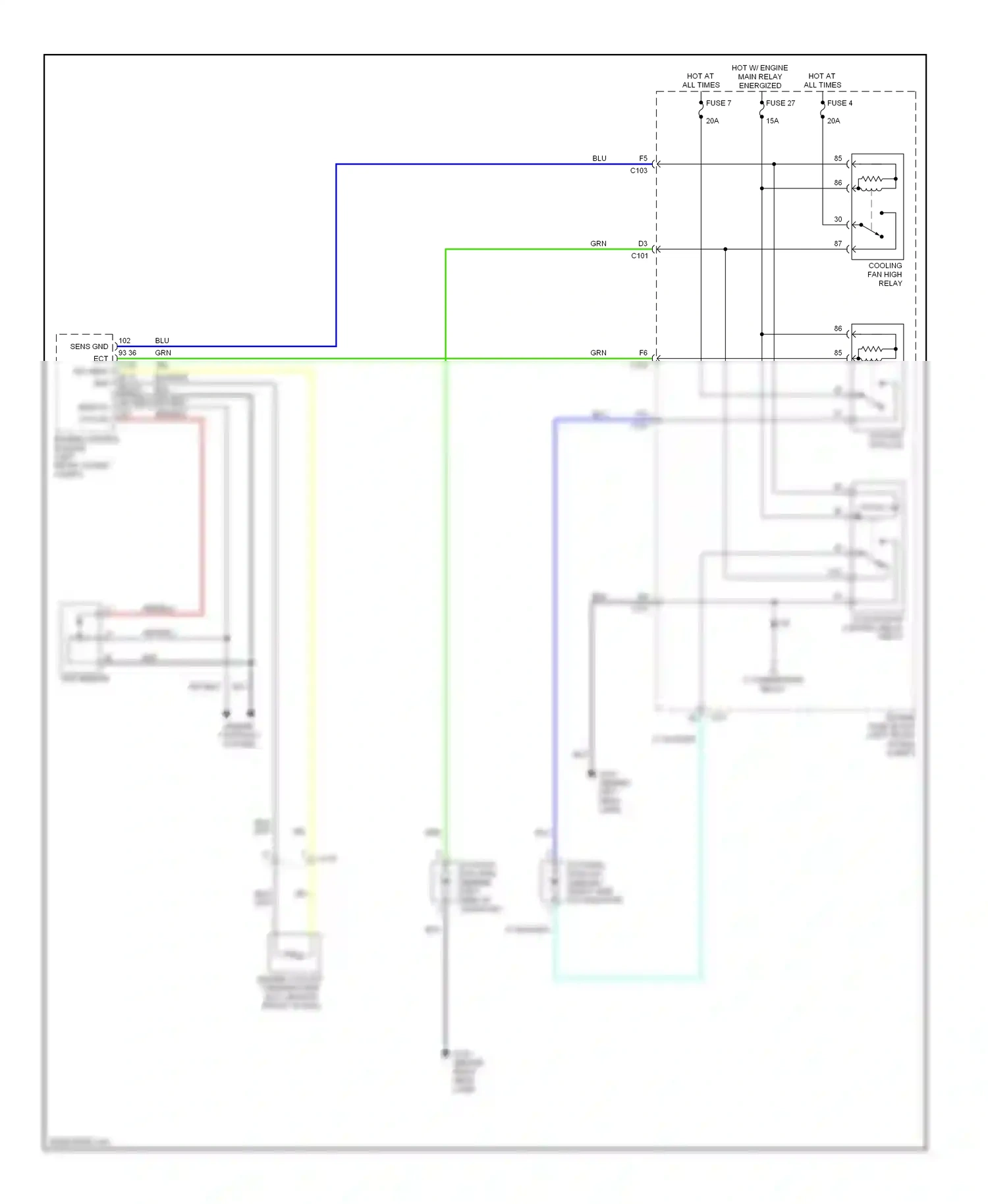 Wiring diagram a/c compressor relay for Suzuki Verona I (2003-2006) (2 of 3)