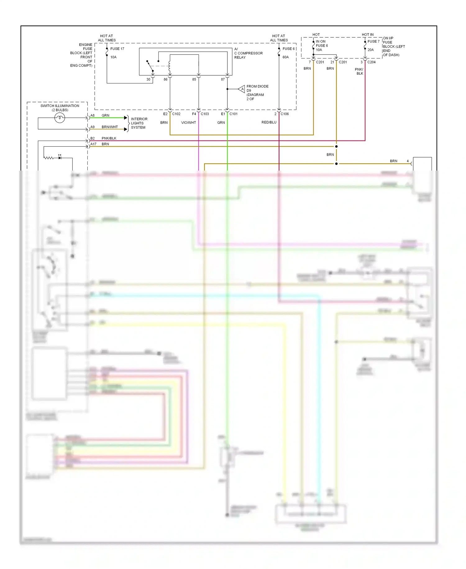 Wiring diagram a/c compressor for Suzuki Verona I (2003-2006) (2 of 2)