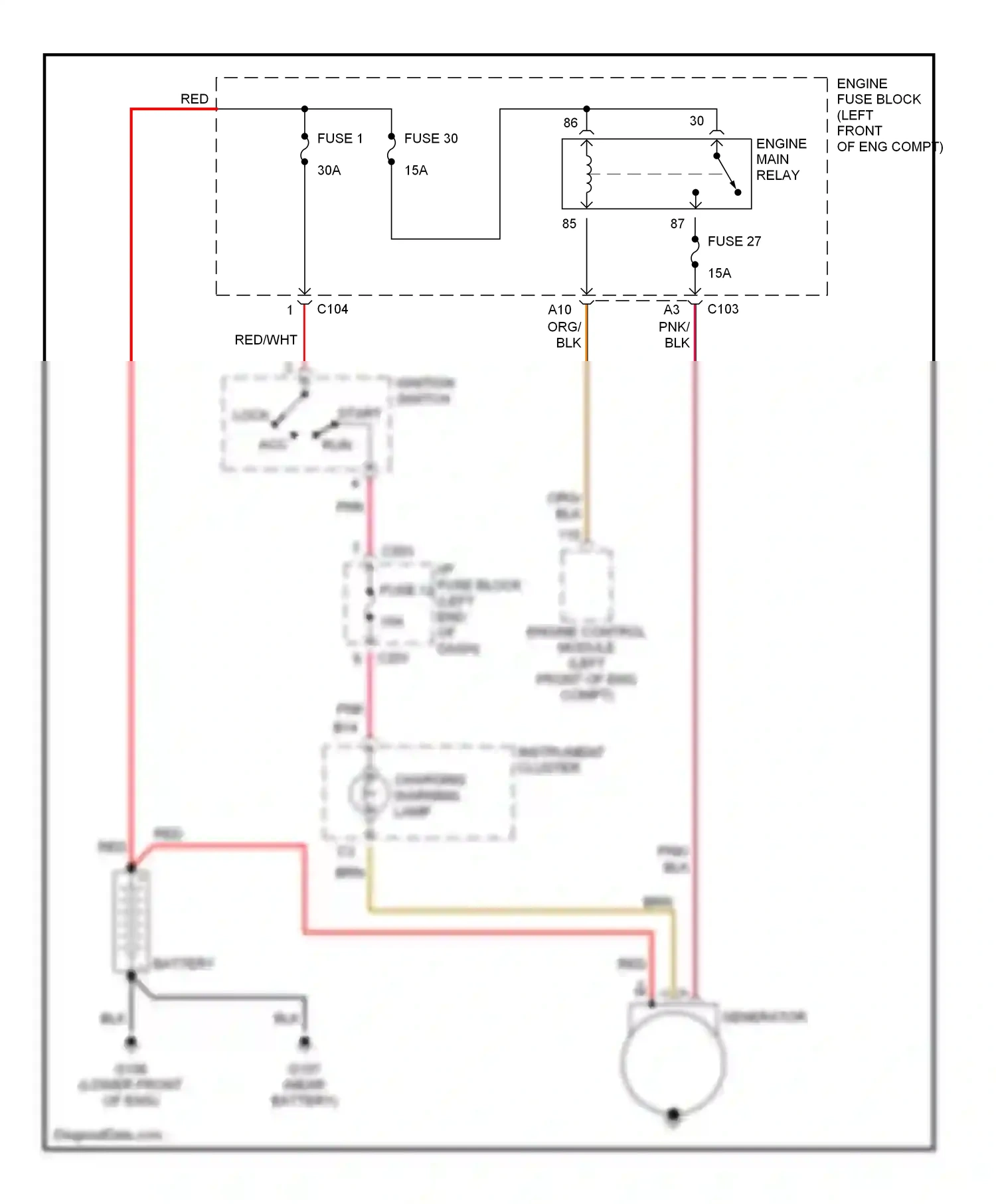 Wiring diagram engine main relay for Suzuki Verona I (2003-2006) (1 of 2)