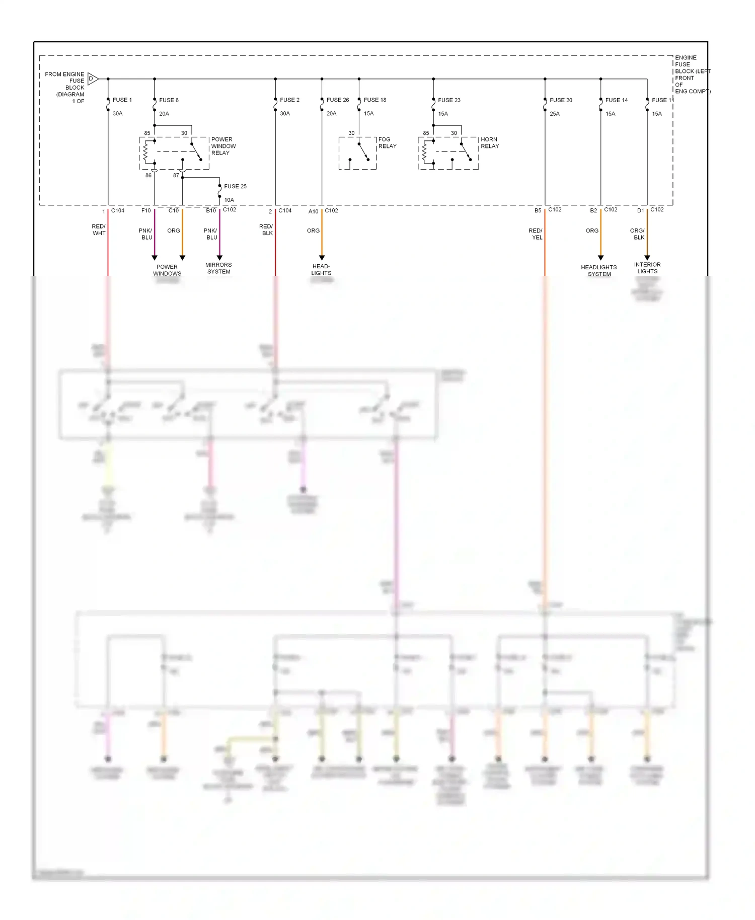 Wiring diagram head- lights system for Suzuki Verona I (2003-2006) (1 of 1)
