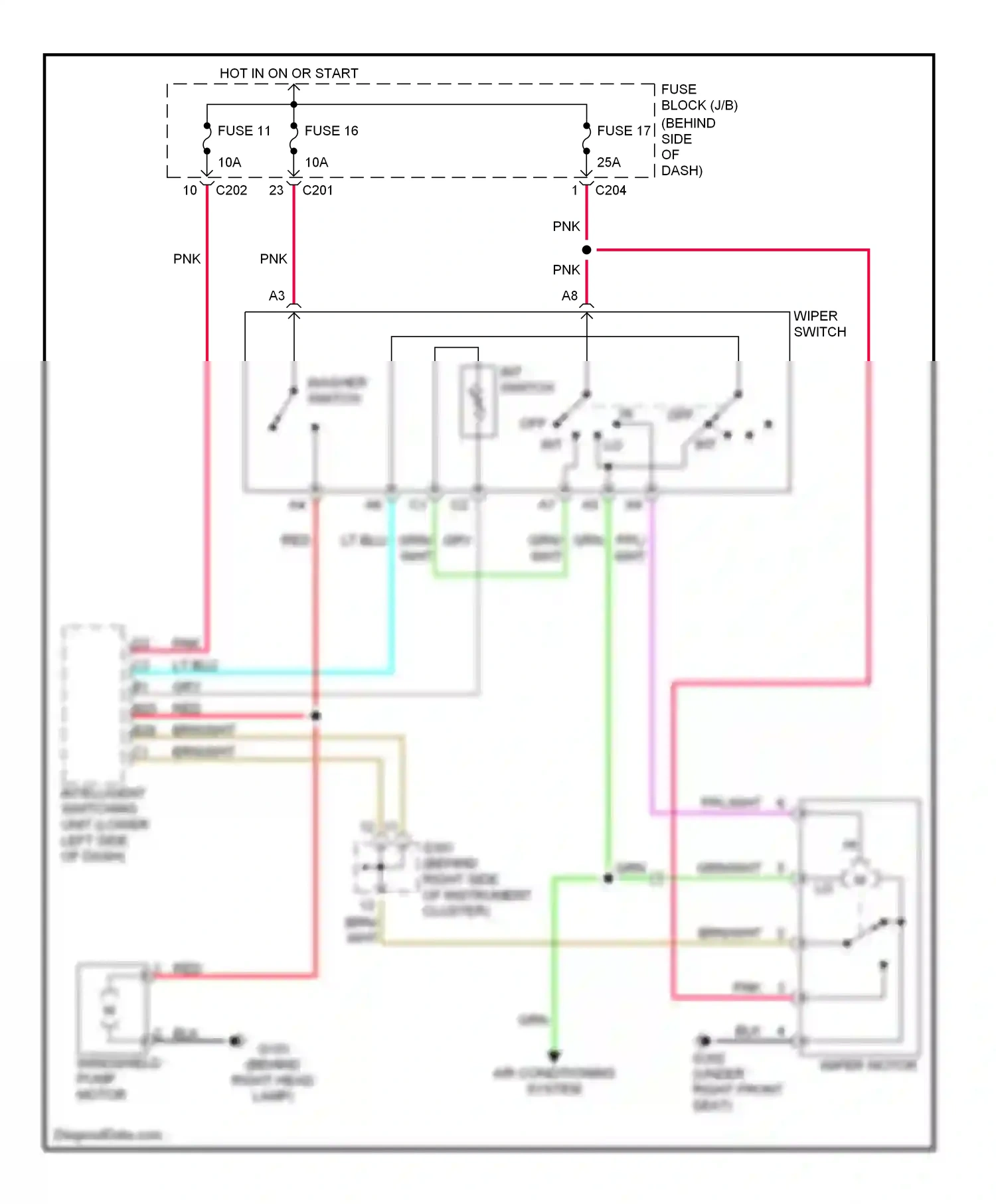 Wiring diagram int switch for Suzuki Verona I (2003-2006) (1 of 1)
