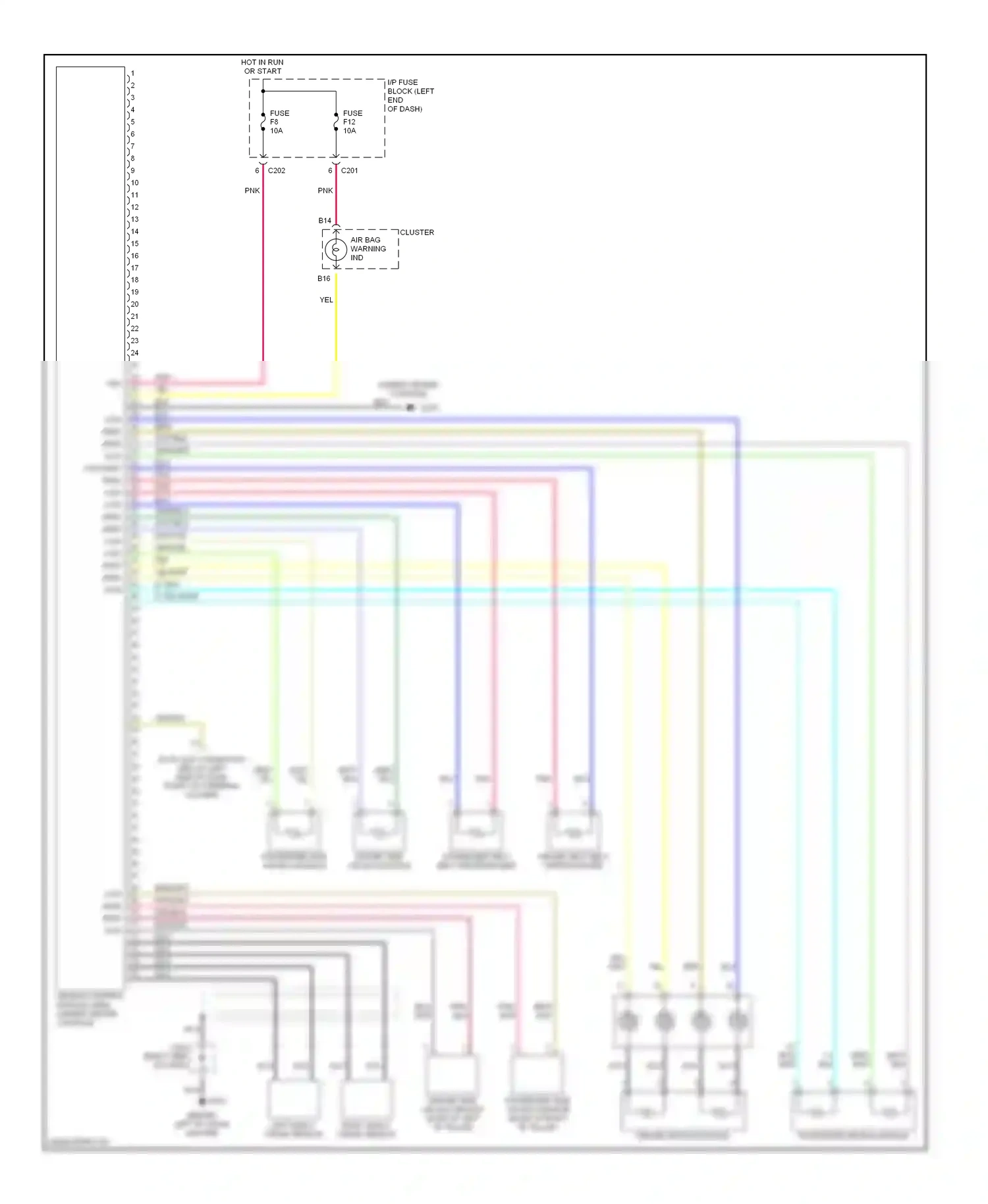 Wiring diagram left early crash sensor for Suzuki Verona I (2003-2006) (2 of 2)