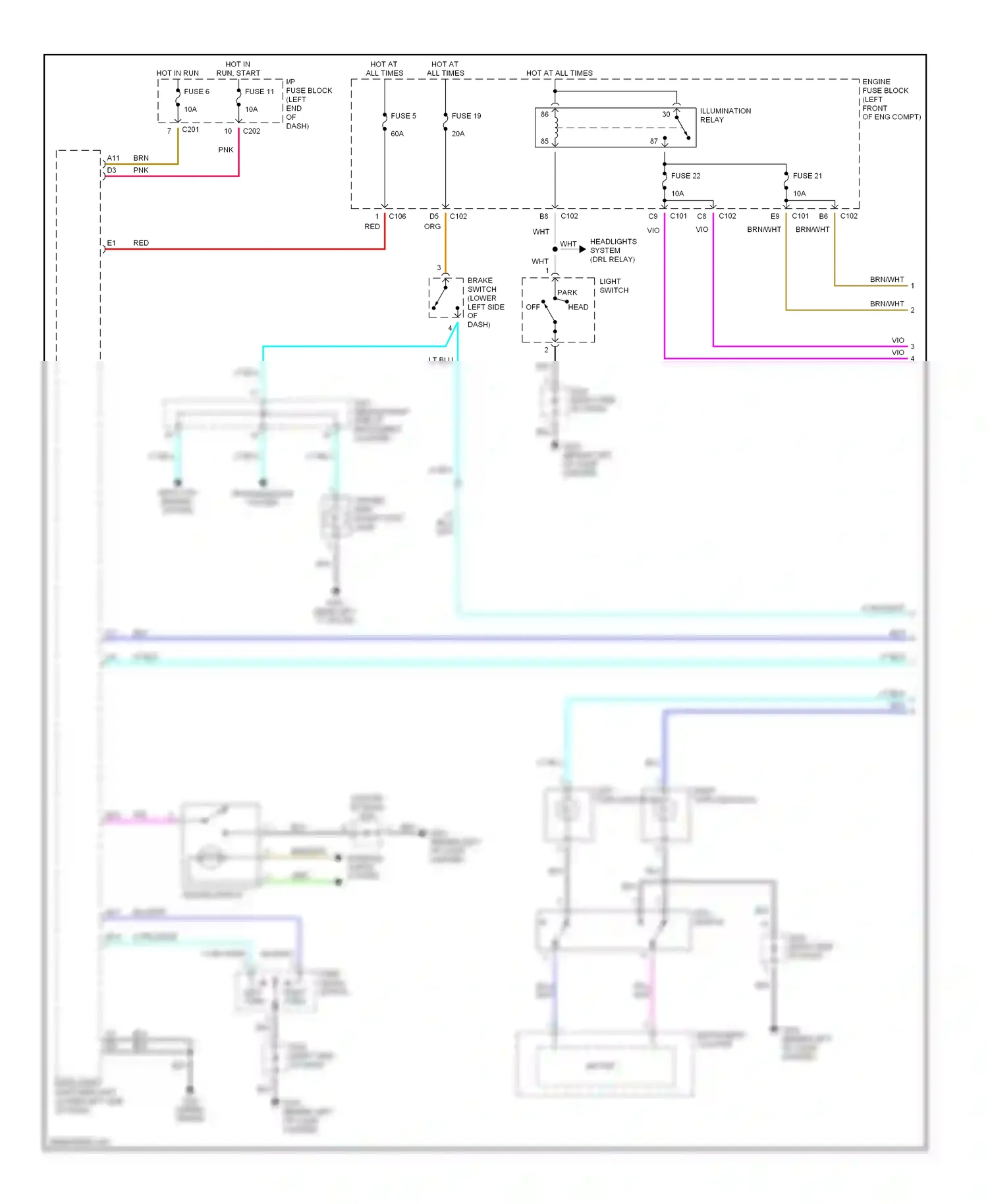 Wiring diagram left turn indicator for Suzuki Verona I (2003-2006) (1 of 1)