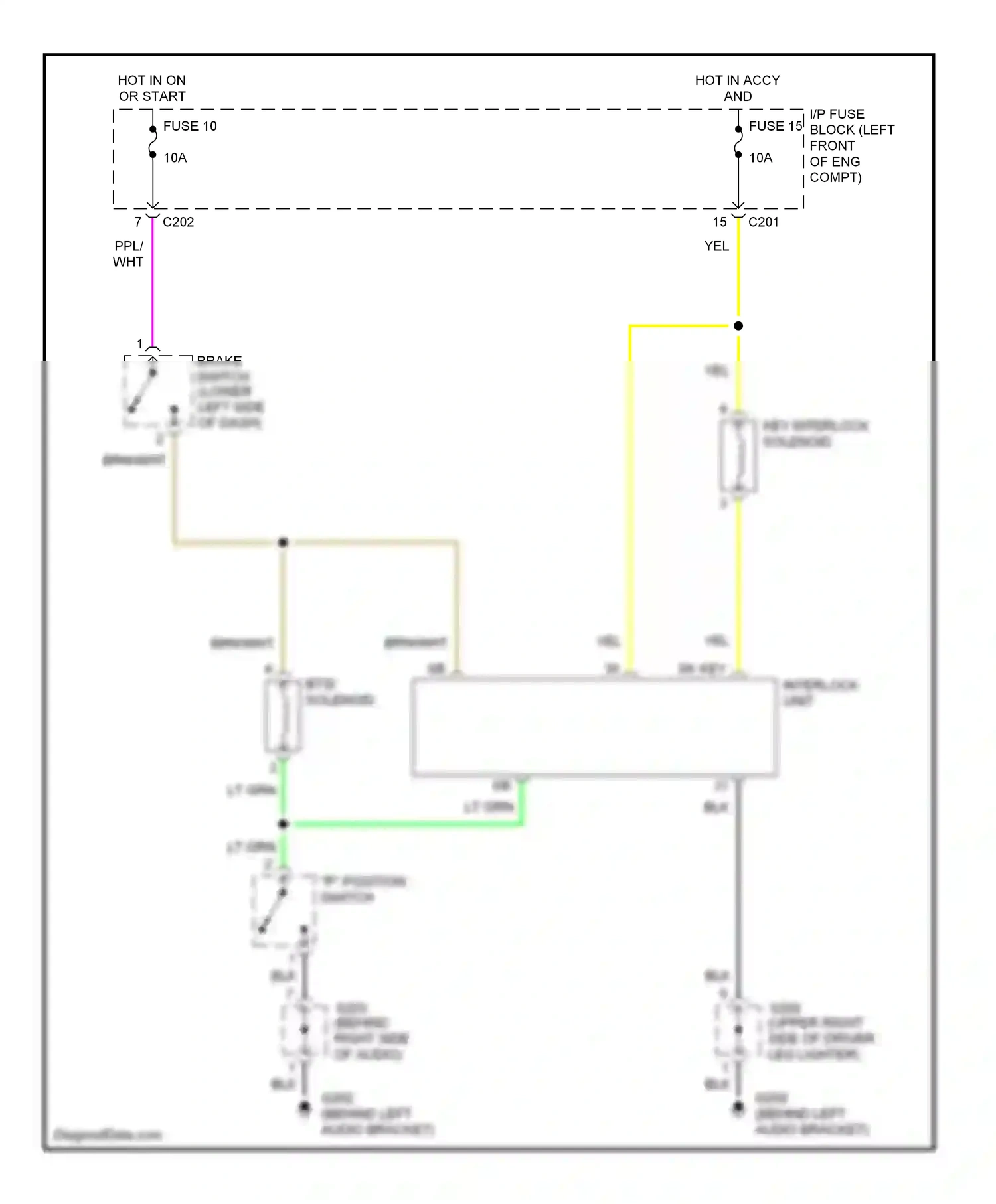 Wiring diagram p position switch for Suzuki Verona I (2003-2006) (3 of 3)