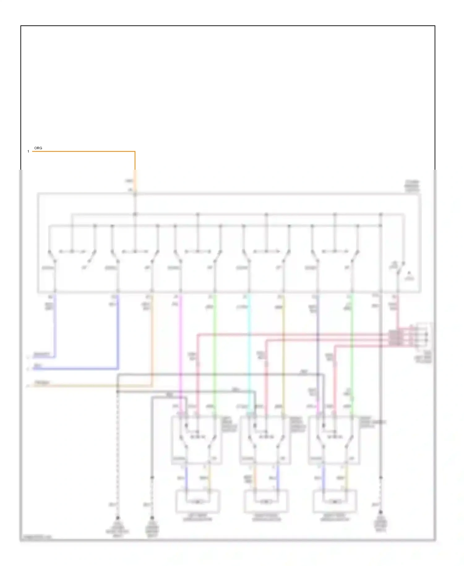 Wiring diagram right front window switch for Suzuki Verona I (2003-2006) (2 of 2)