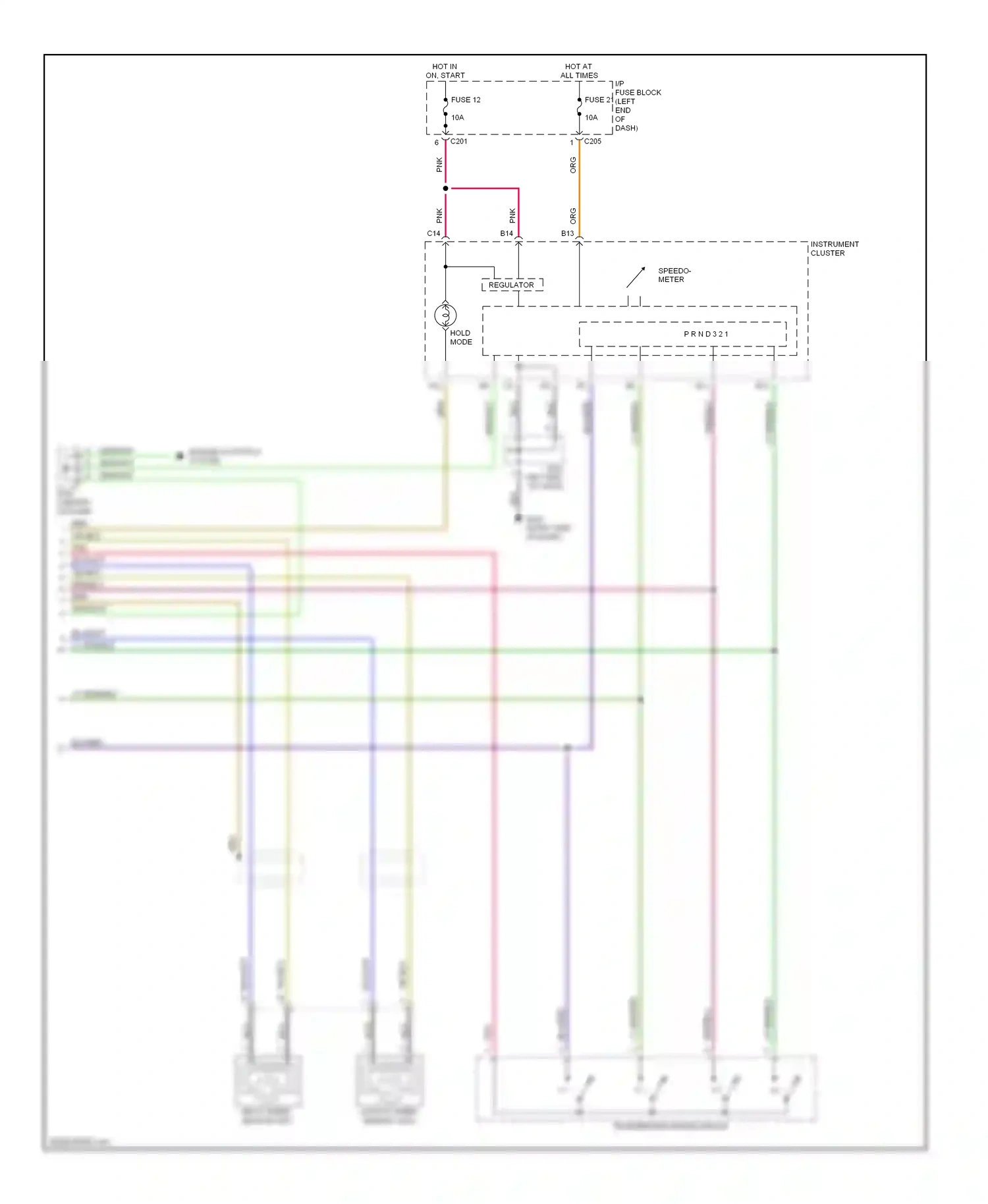 Wiring diagram transmission range switch for Suzuki Verona I (2003-2006) (1 of 1)