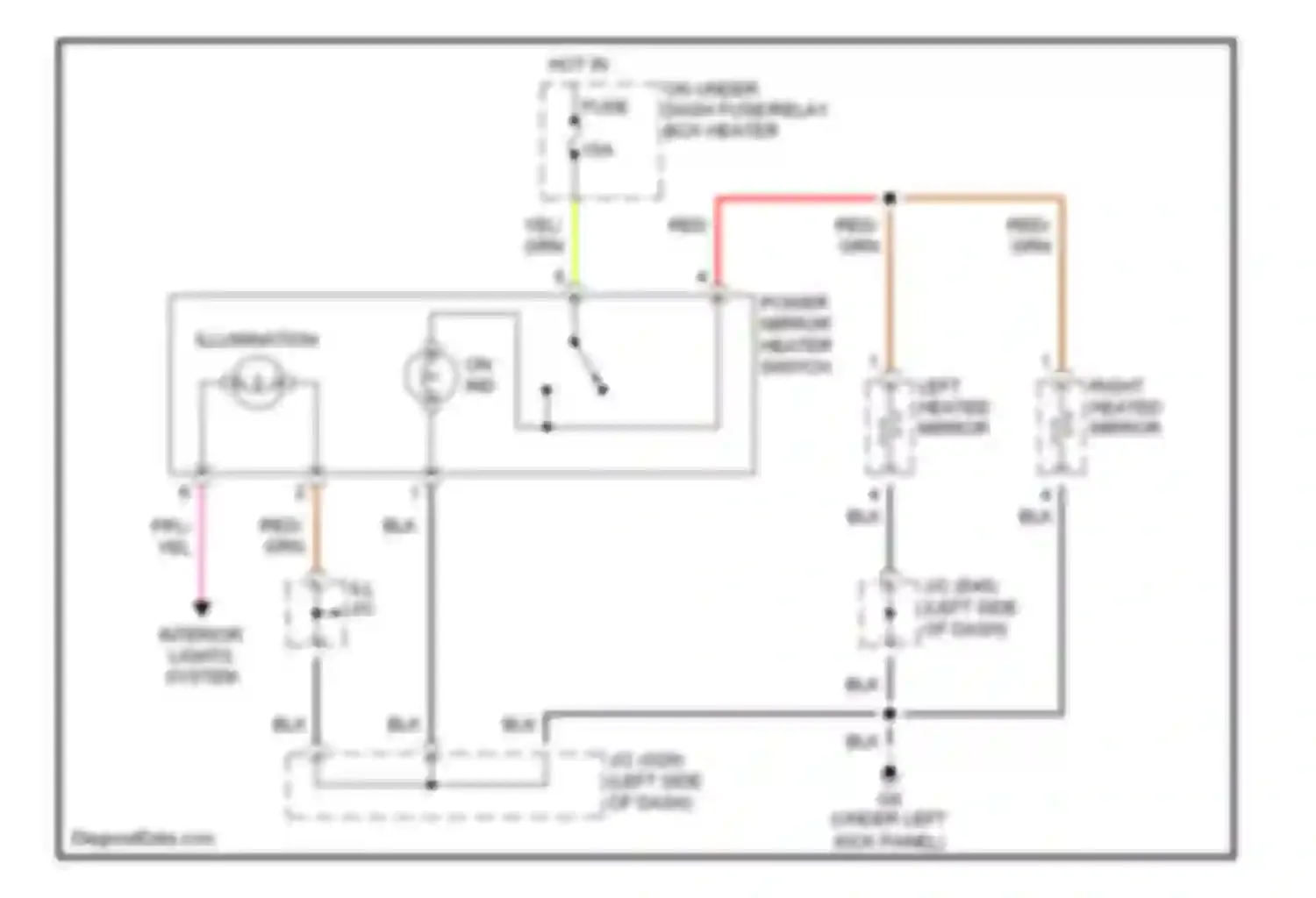 Vitara Suzuki I (1988-2006): Heated mirrors circuit