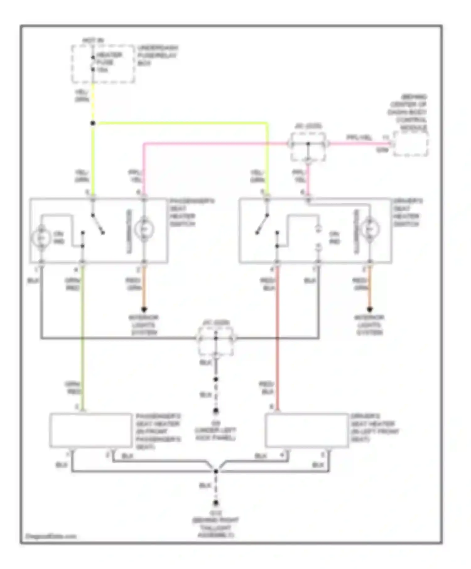 Vitara Suzuki I (1988-2006): Heated seats circuit