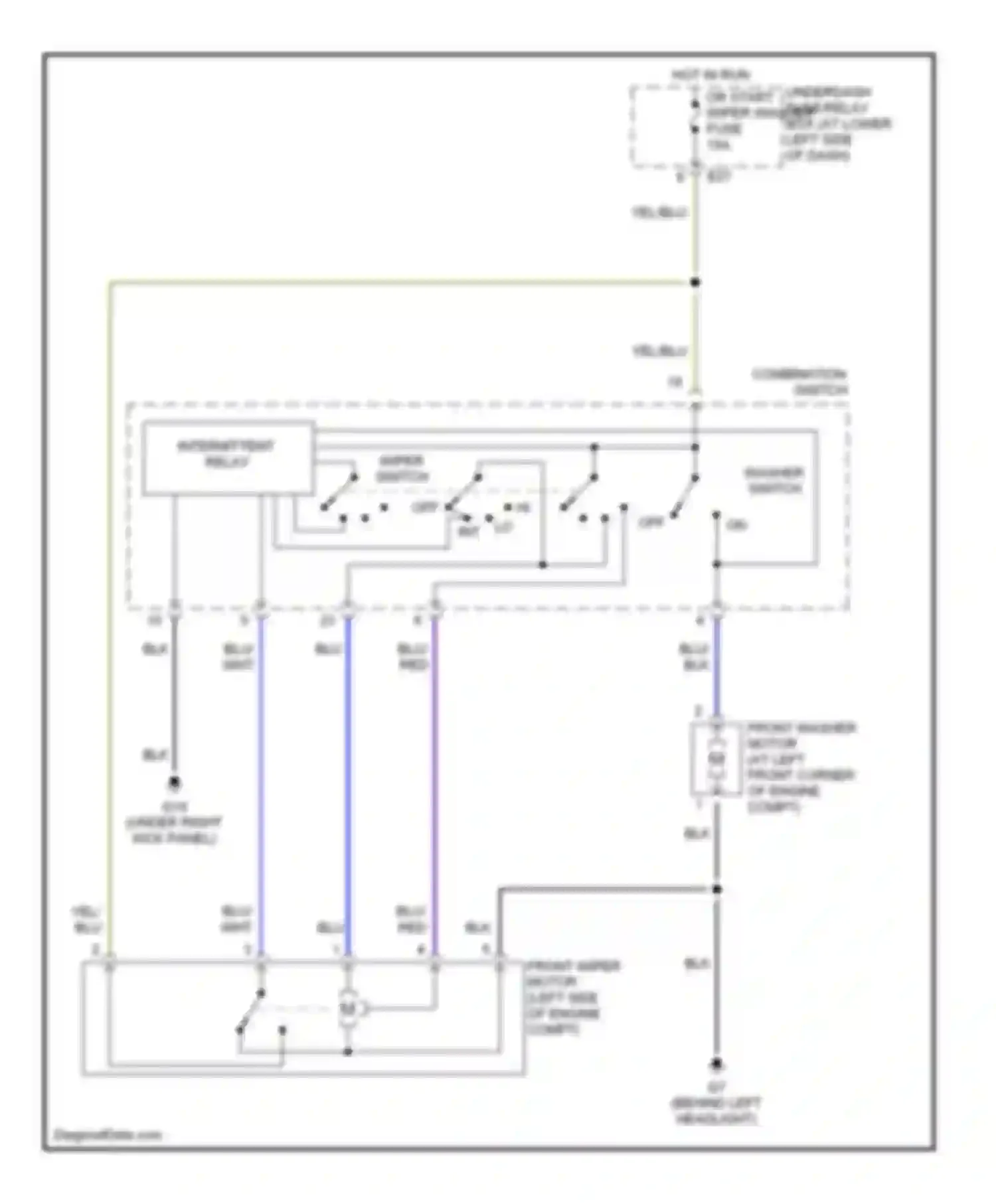 Vitara Suzuki I (1988-2006): Front wiper/washer circuit
