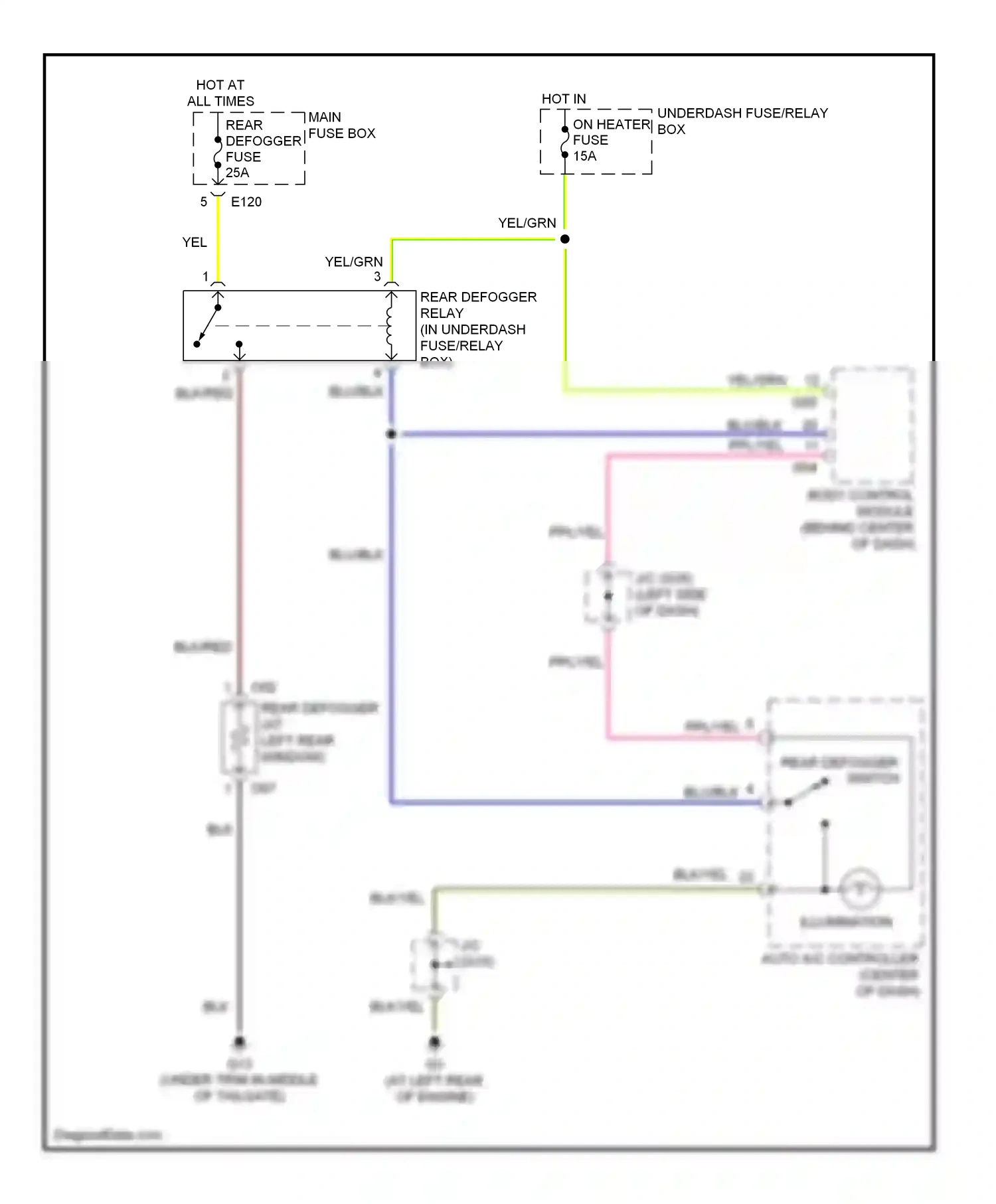 Wiring diagram blk/red for Suzuki Vitara I (1988-2006) (8 of 14)