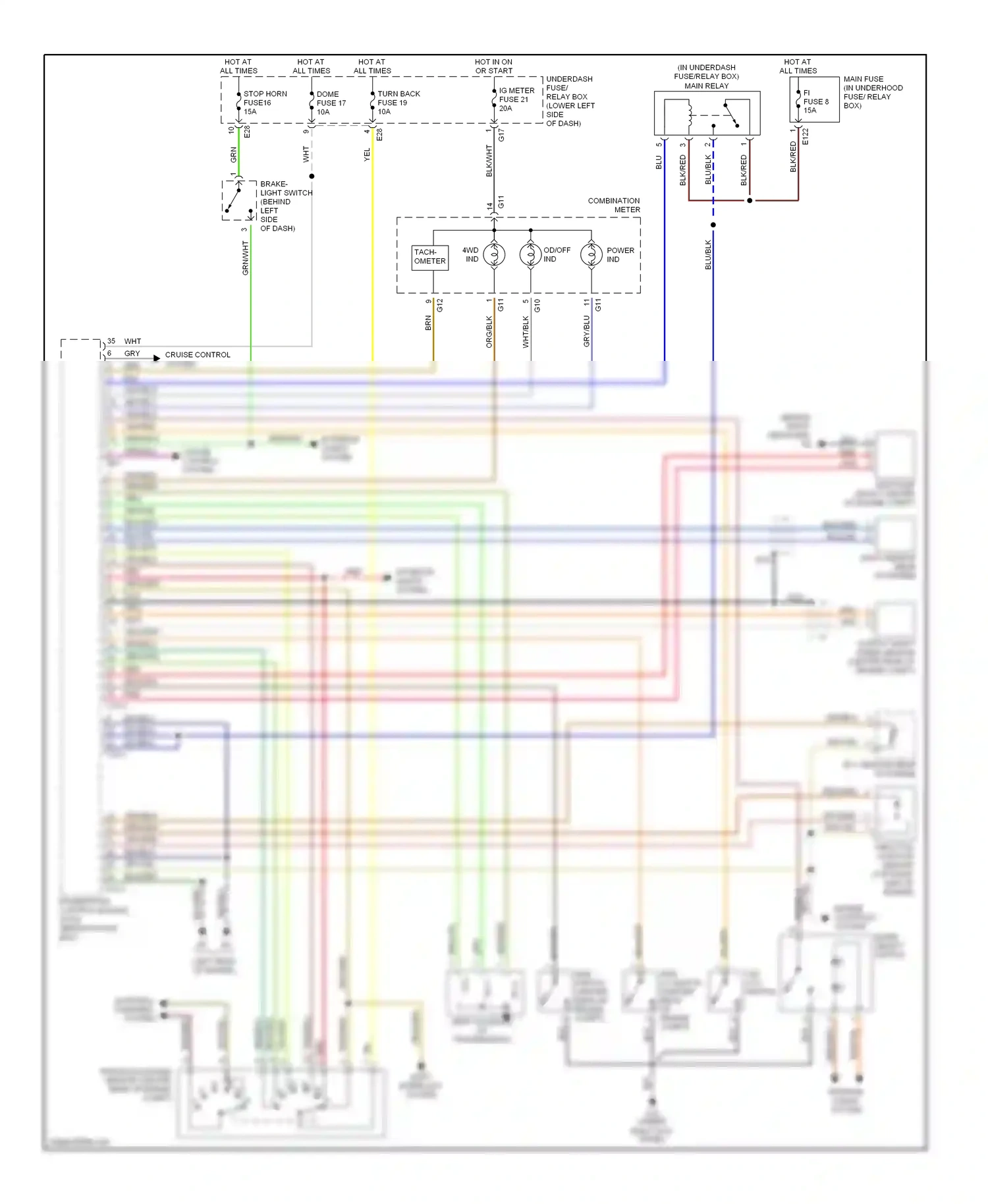 Wiring diagram blu/grn for Suzuki Vitara I (1988-2006) (1 of 8)